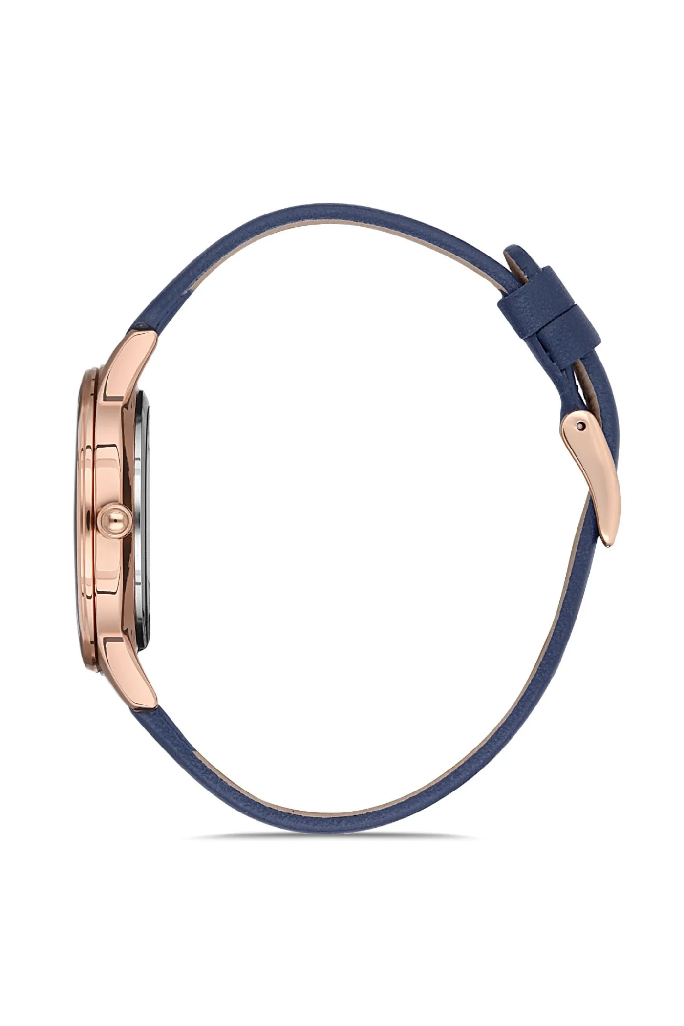 Rose Gold Case & Blue Dial 3 Hand Analogue Watch - Rose Gold - Image 2