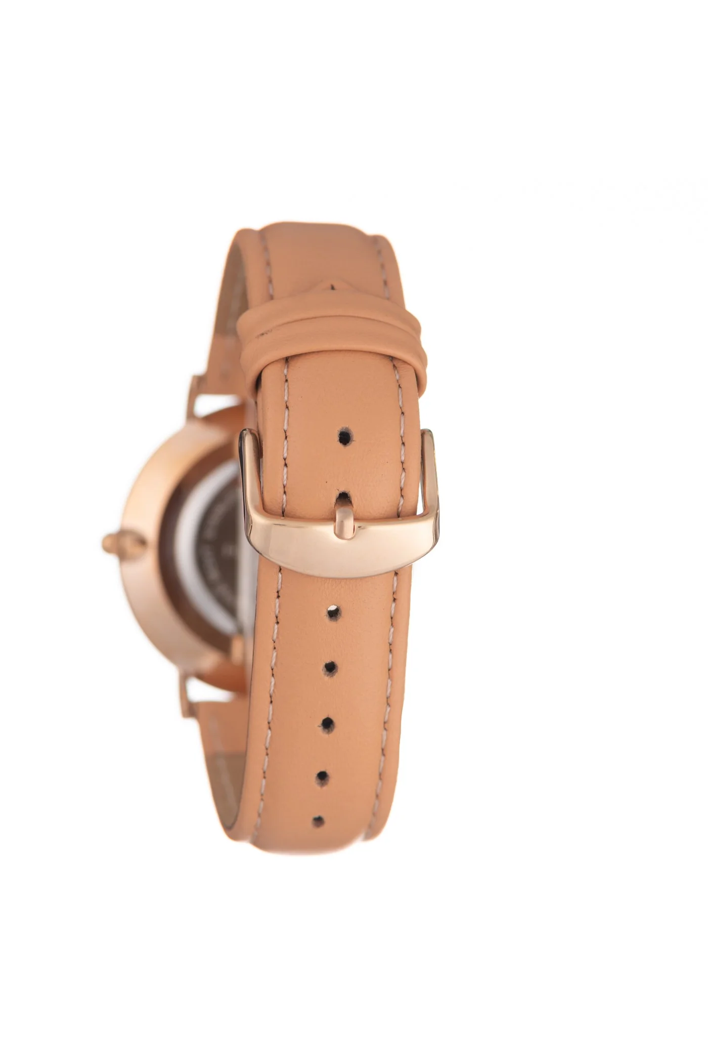 Rose Gold Tan Pu Leather Watch - Rose Gold - Image 2
