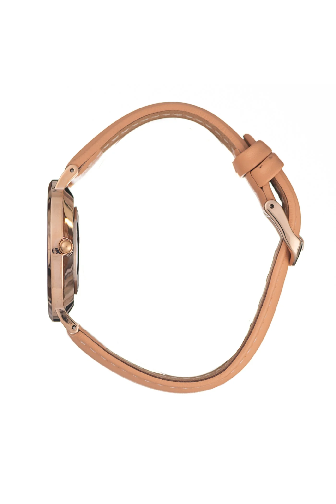 Rose Gold Tan Pu Leather Watch - Rose Gold - Image 3