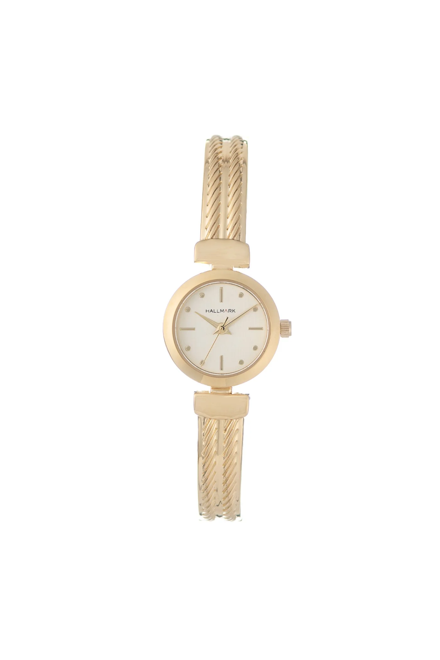 Round Champagne Dial Cable Bangle Watch - Gold - Image 3