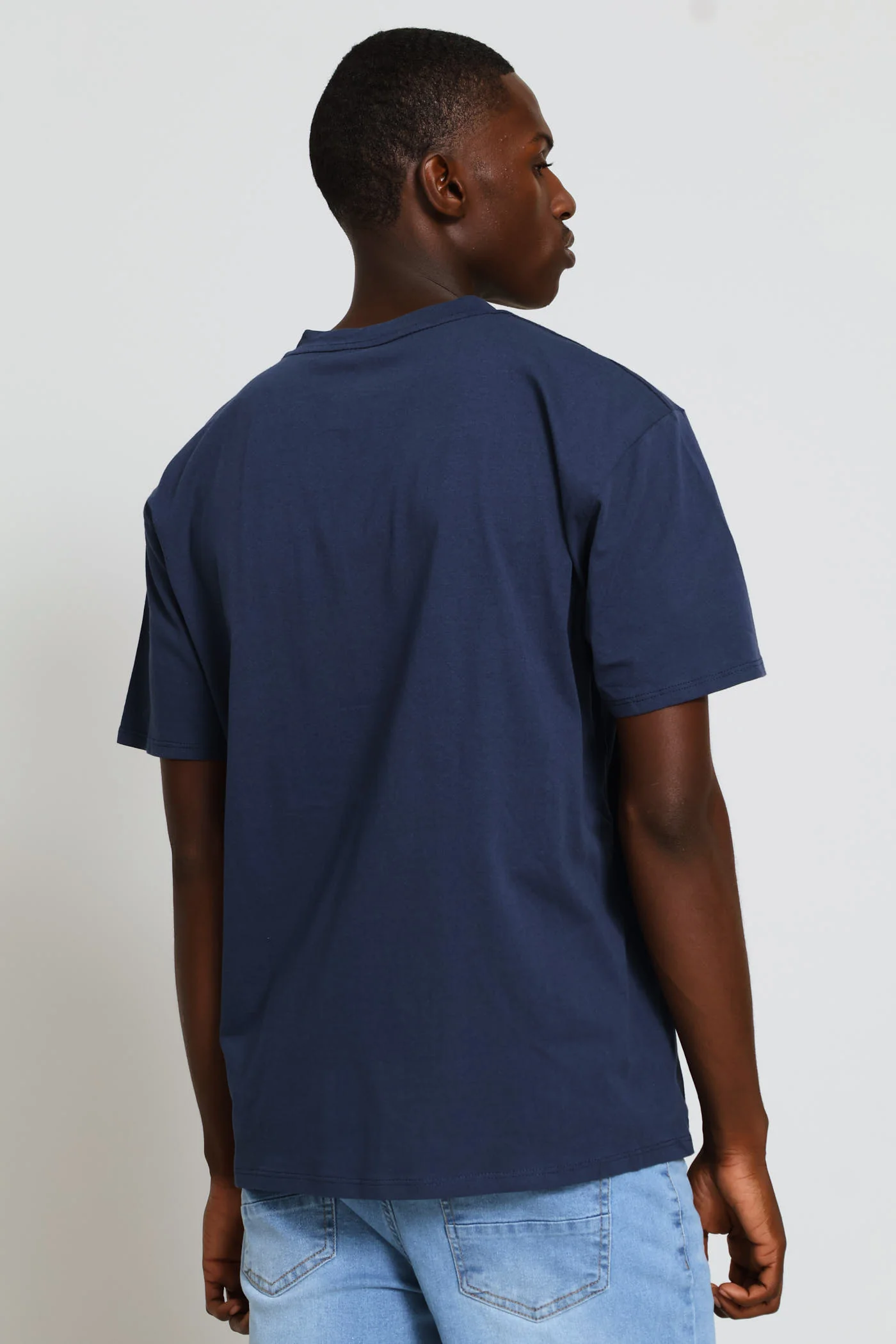 Round Logo Tee - Navy - Image 4