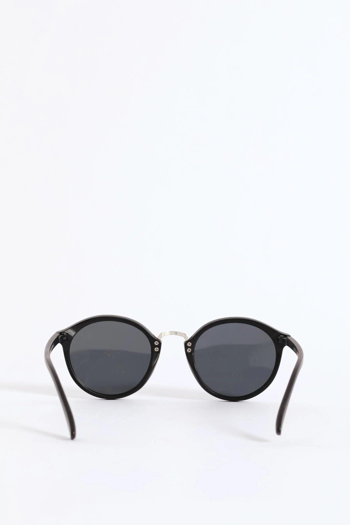 Round Metal Nose Sunglasses - Black - Image 3