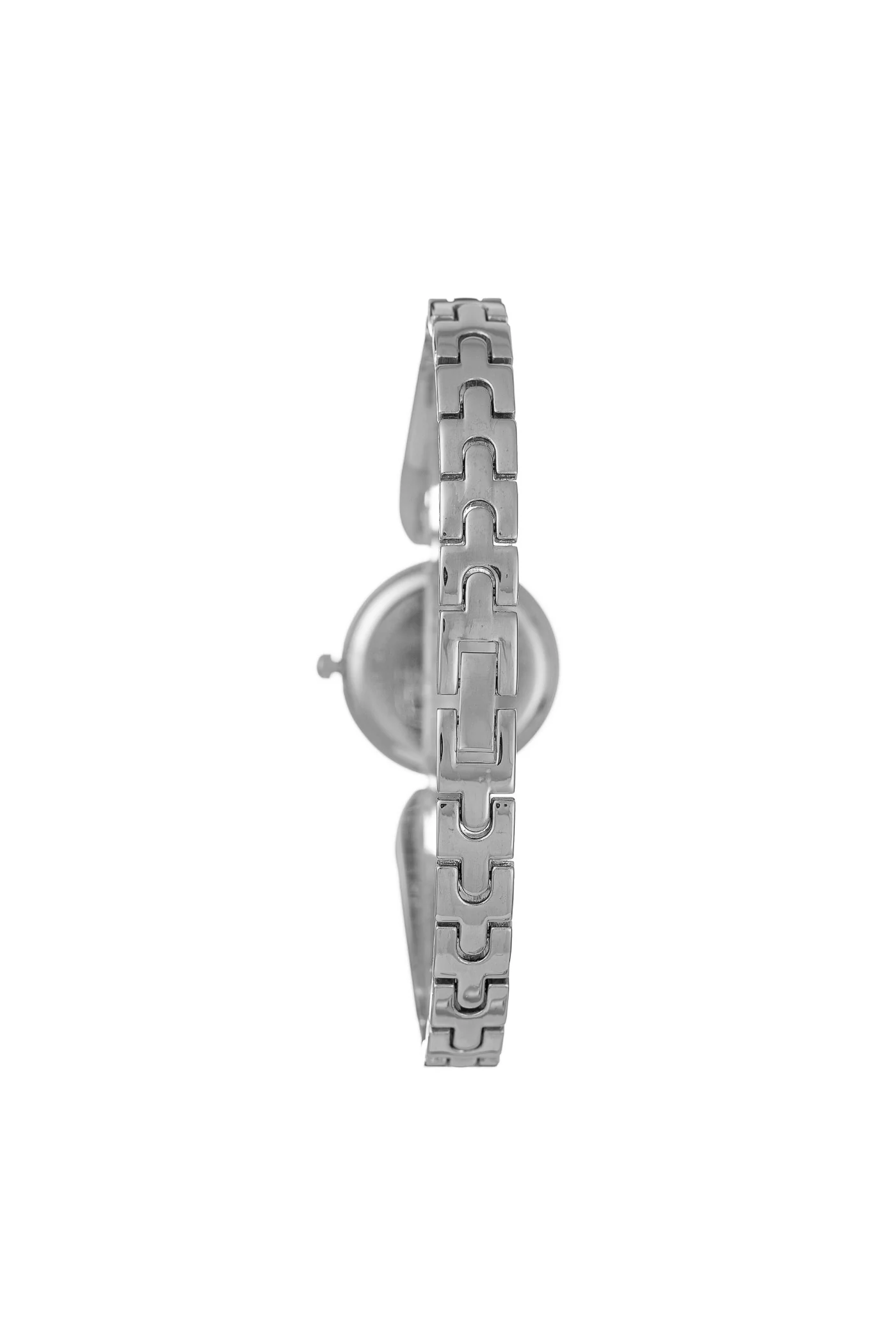 Round Silver Open Link Bangle Silver Dial Watch - Silver - Image 2