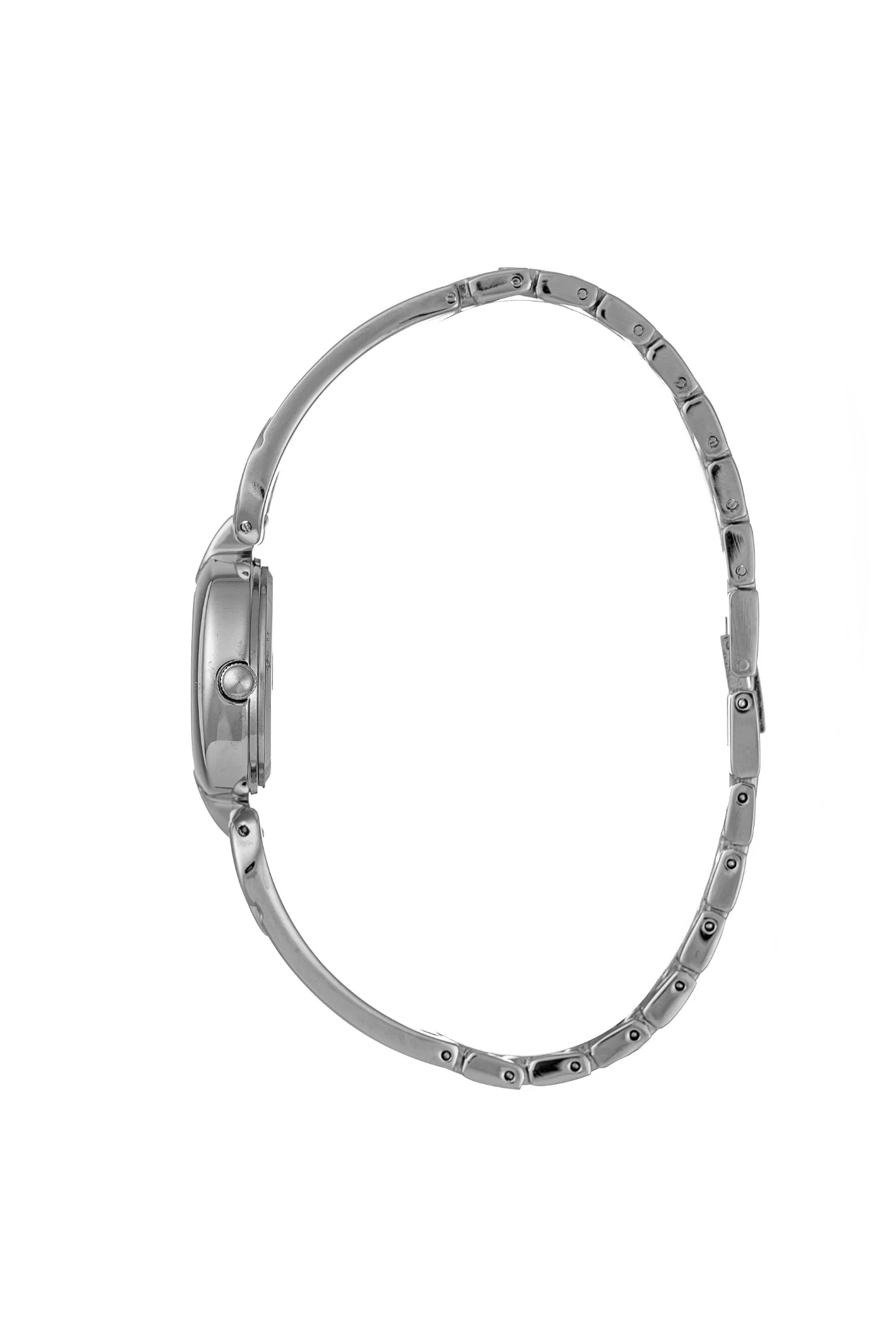 Round Silver Open Link Bangle Silver Dial Watch - Silver - Image 3