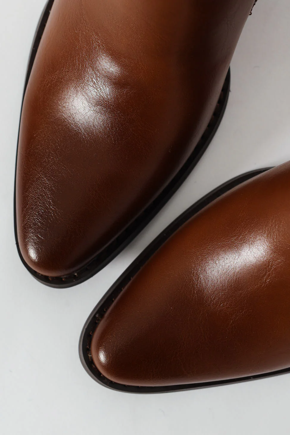 Round Toe Ankle Block Heel Boot - Tan - Image 6