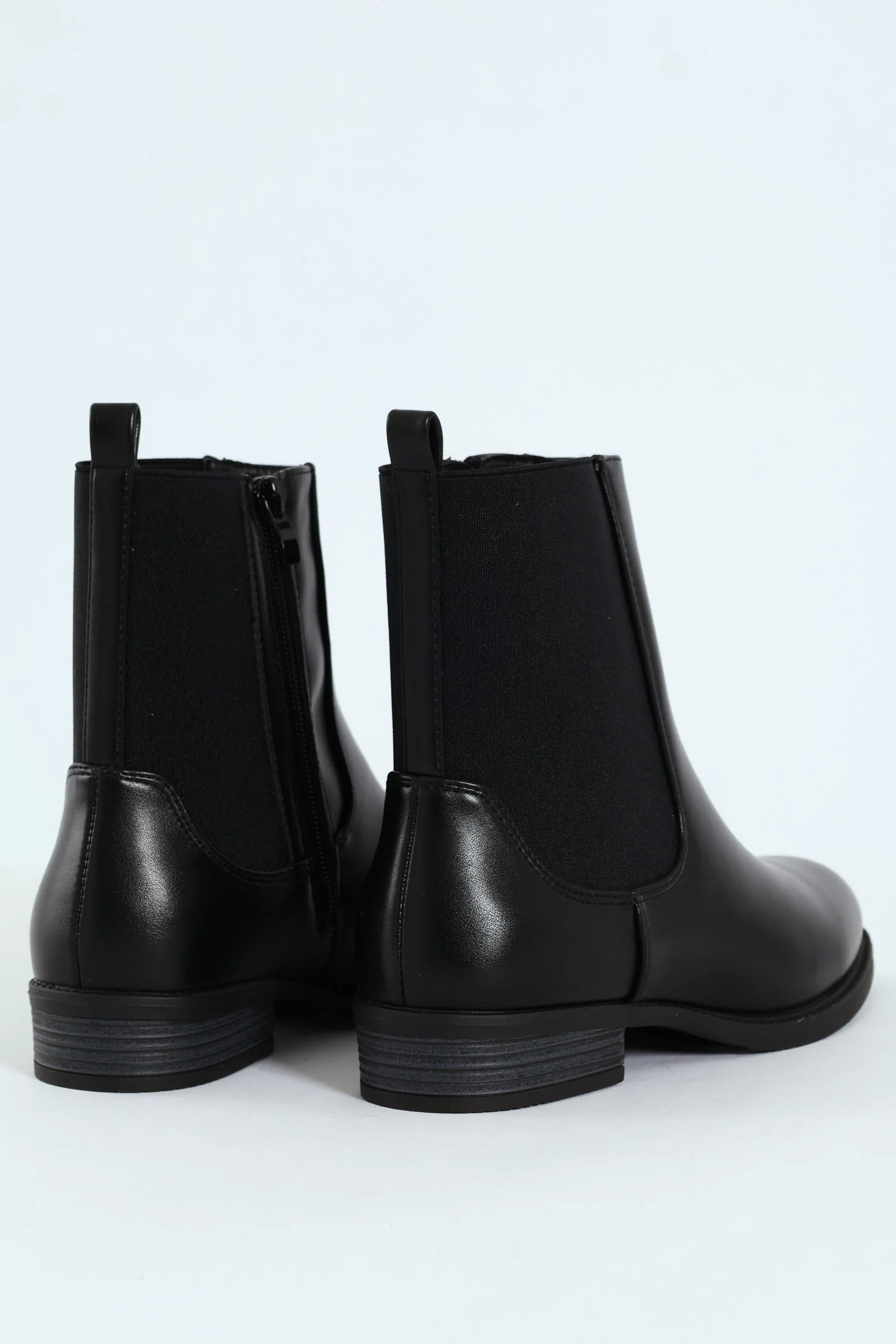 Round Toe Chelsea Ankle Boot - Black - Image 2