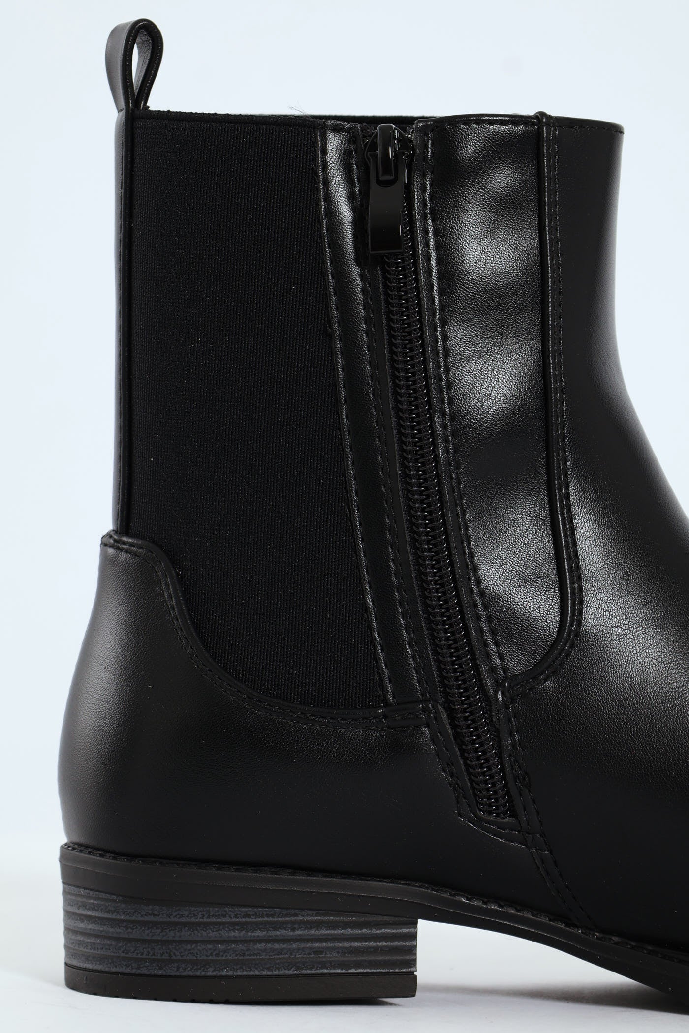 Round Toe Chelsea Ankle Boot - Black - Image 3