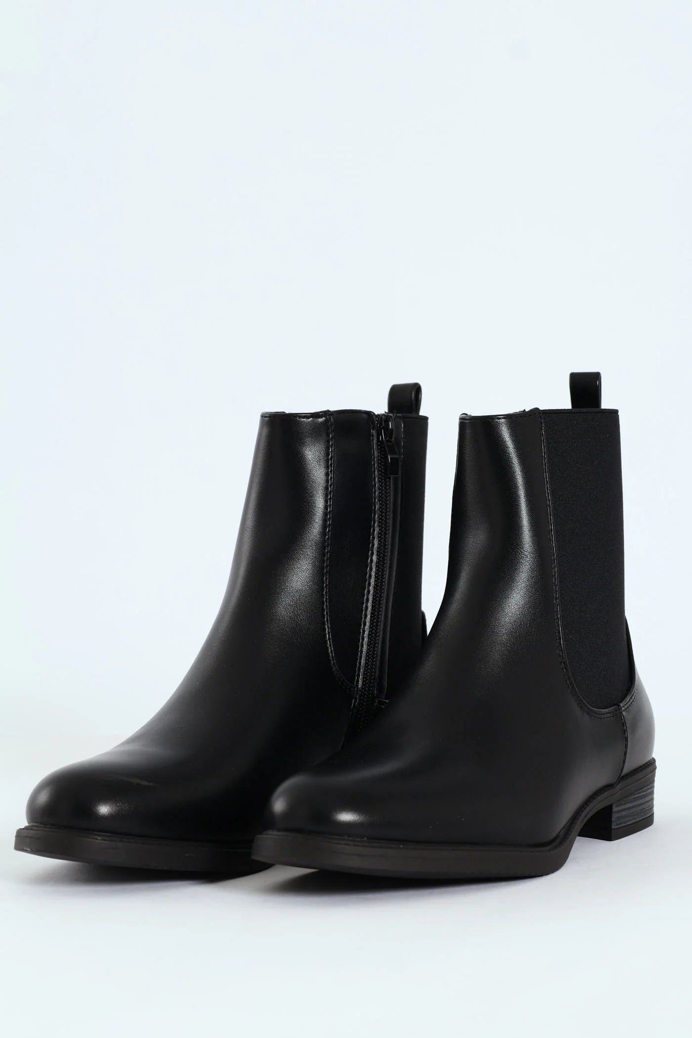 Round Toe Chelsea Ankle Boot - Black - Image 5