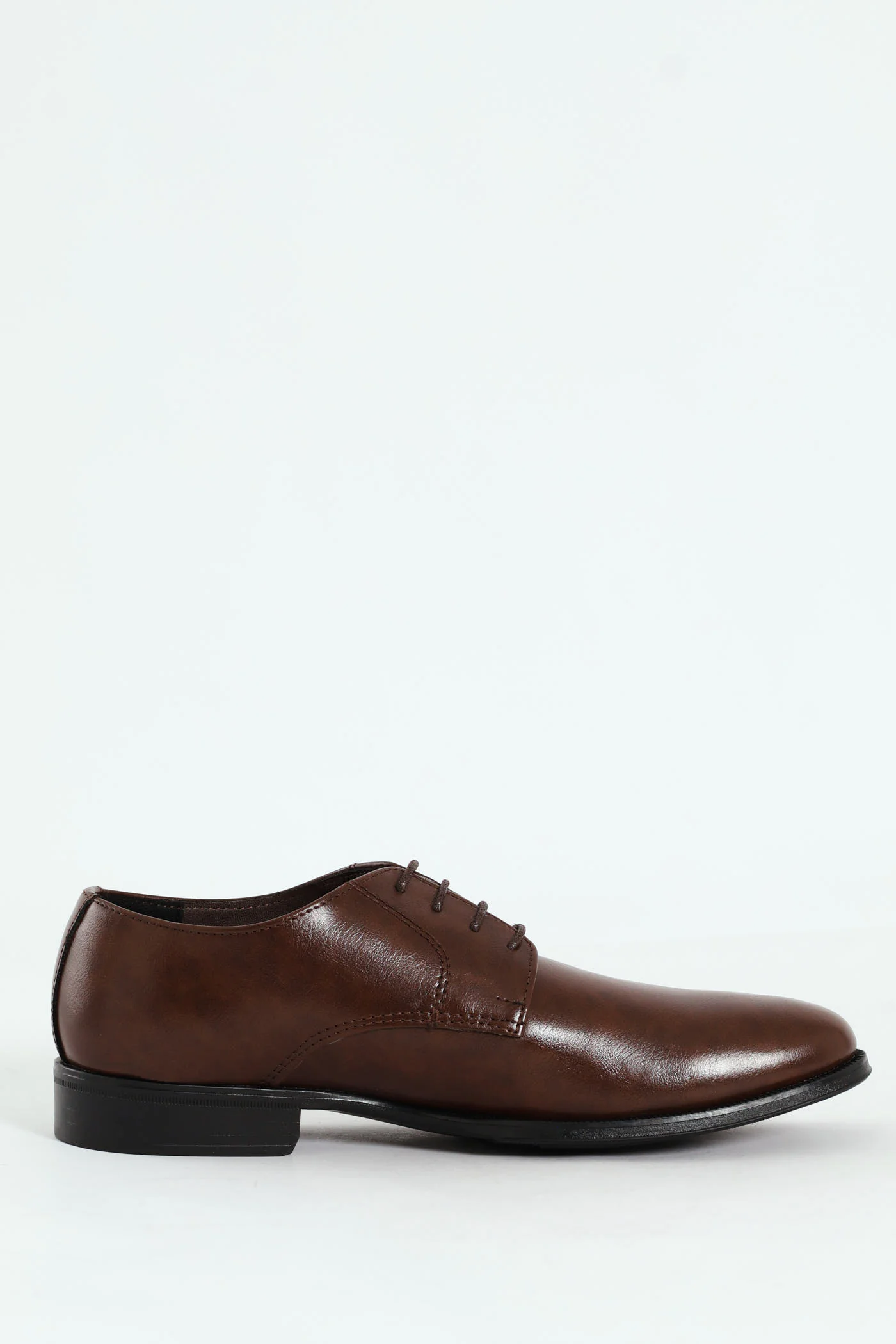 Round Toe Lace Up Formal Shoe - Chocolate - Image 3
