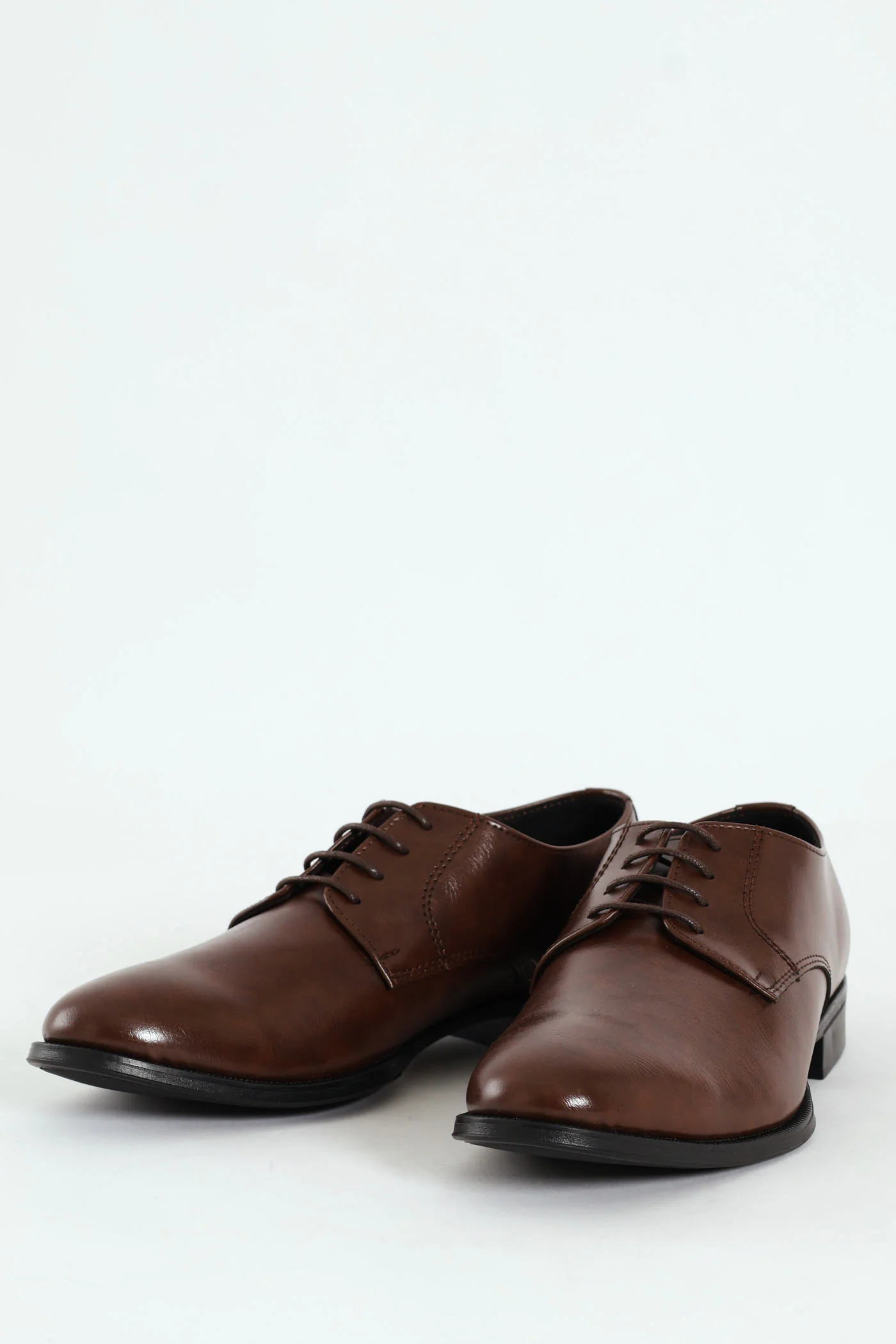 Round Toe Lace Up Formal Shoe - Chocolate - Image 4