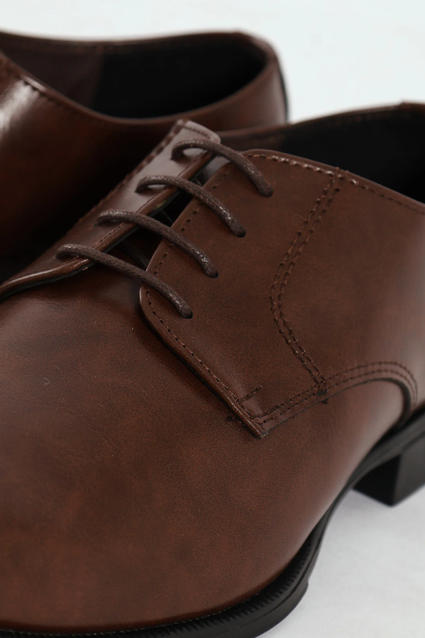 Round Toe Lace Up Formal Shoe - Chocolate - Image 5
