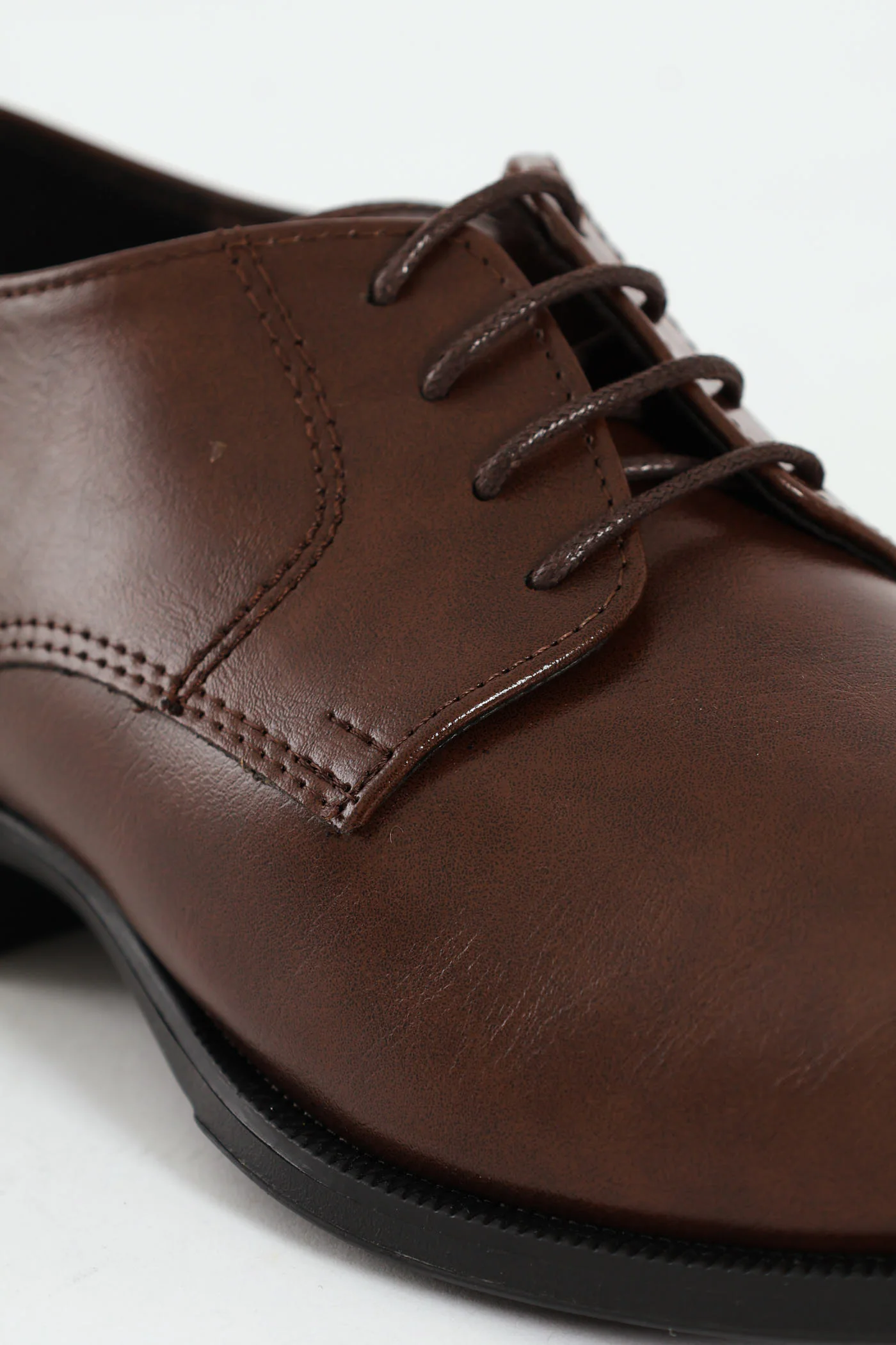 Round Toe Lace Up Formal Shoe - Chocolate - Image 6