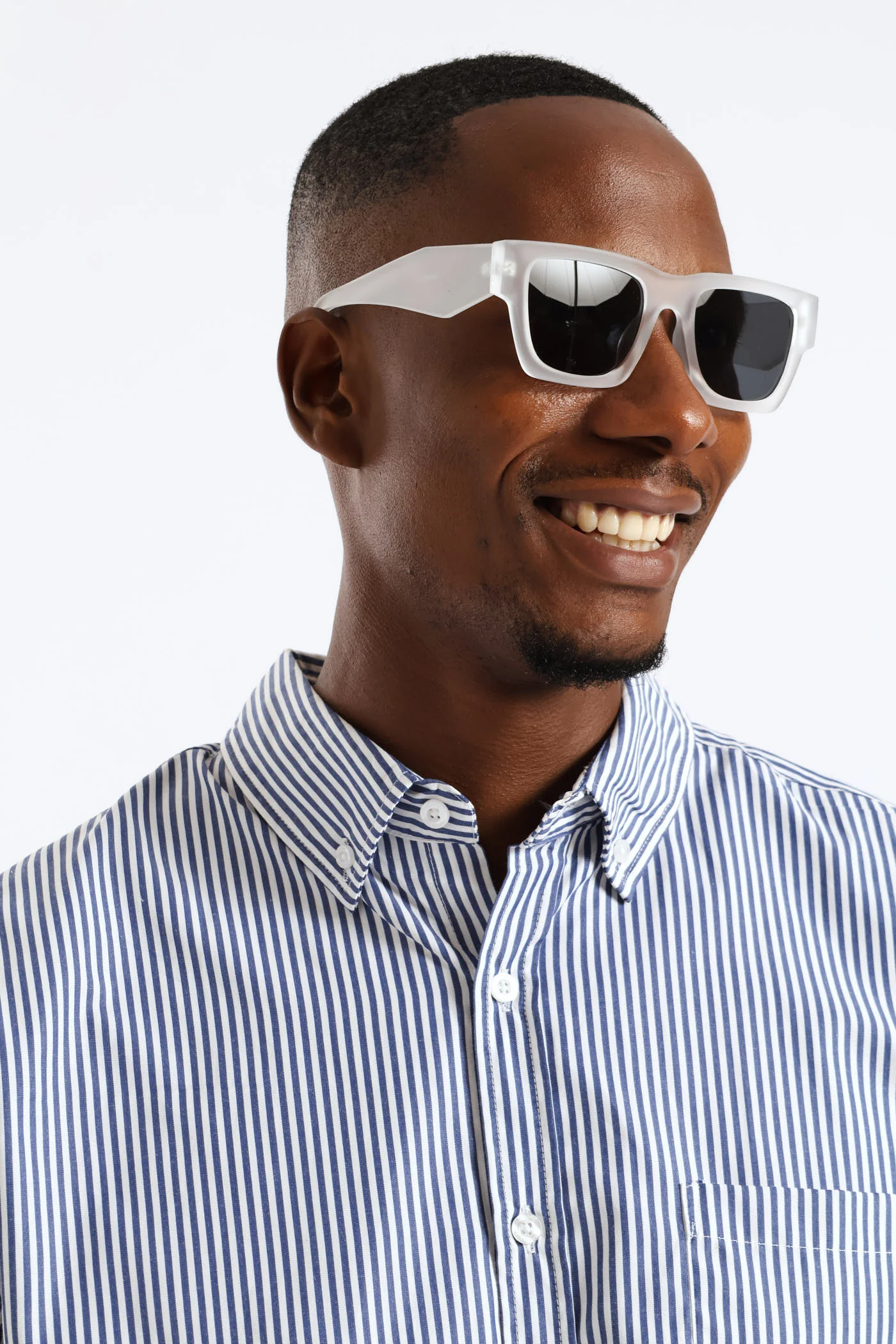 Rubber Clear Sunglasses - Charcoal - Image 2