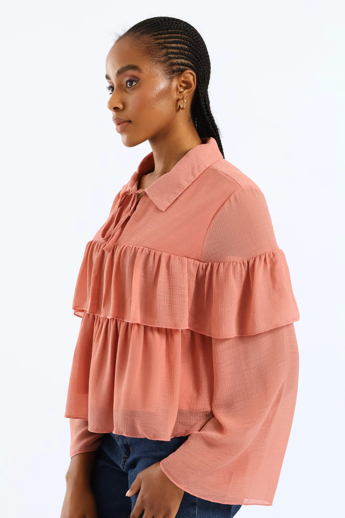 Ruffle Rara Blouse - Blush - Image 3