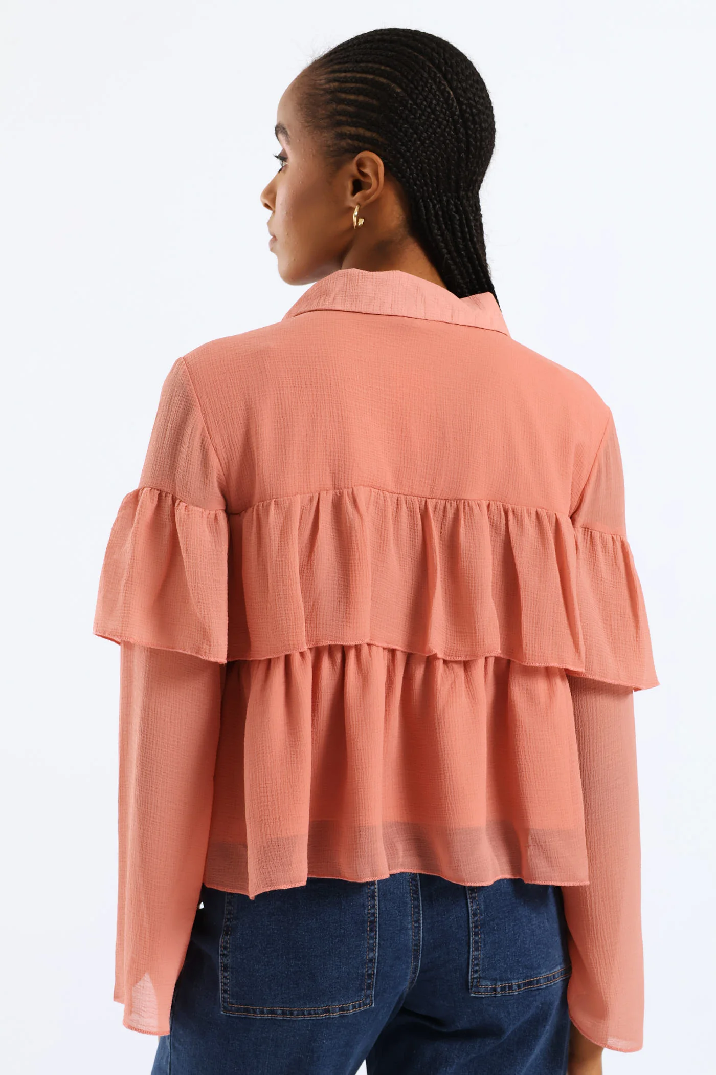 Ruffle Rara Blouse - Blush - Image 4