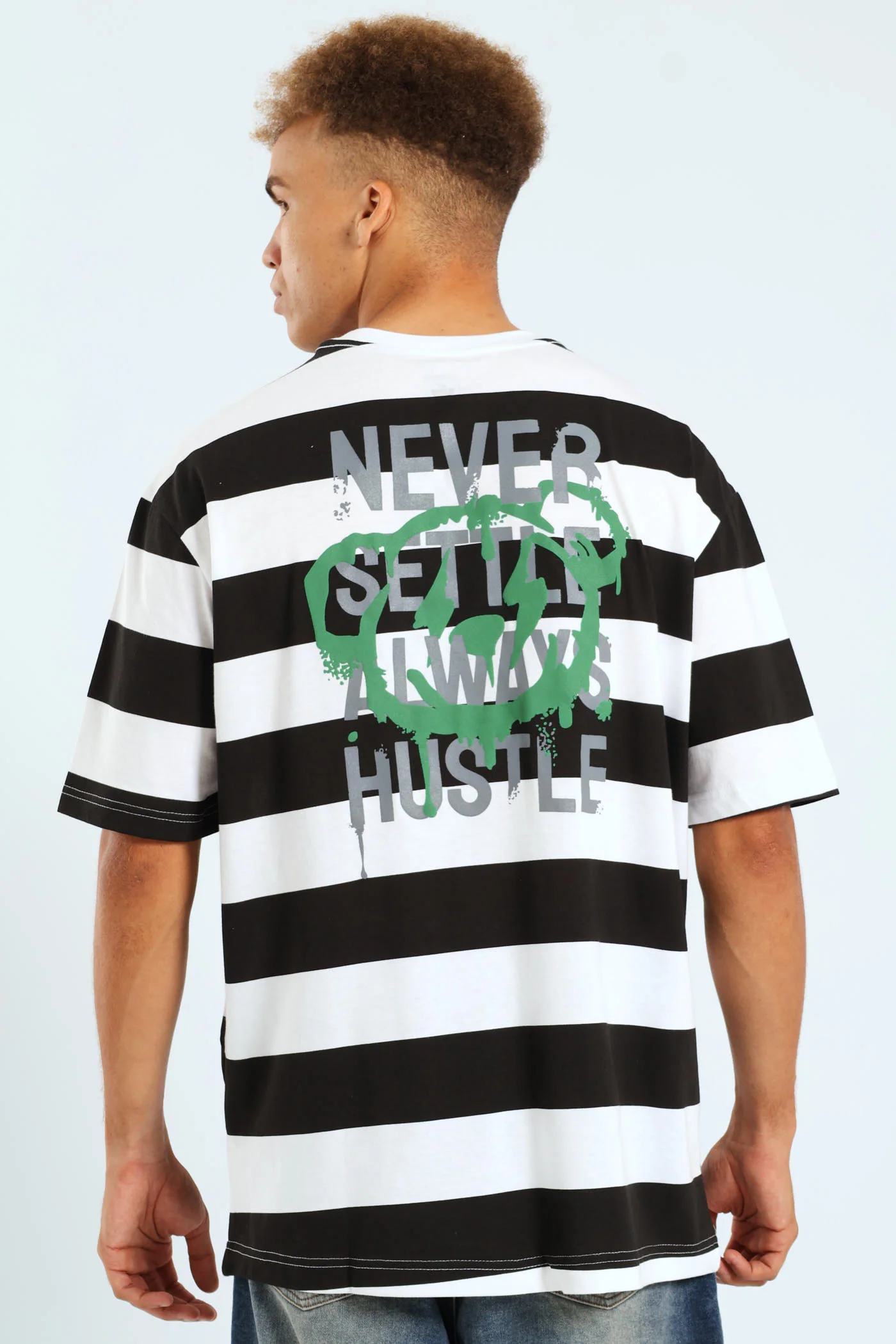 Rugby Stripe Tee - Black - Image 2