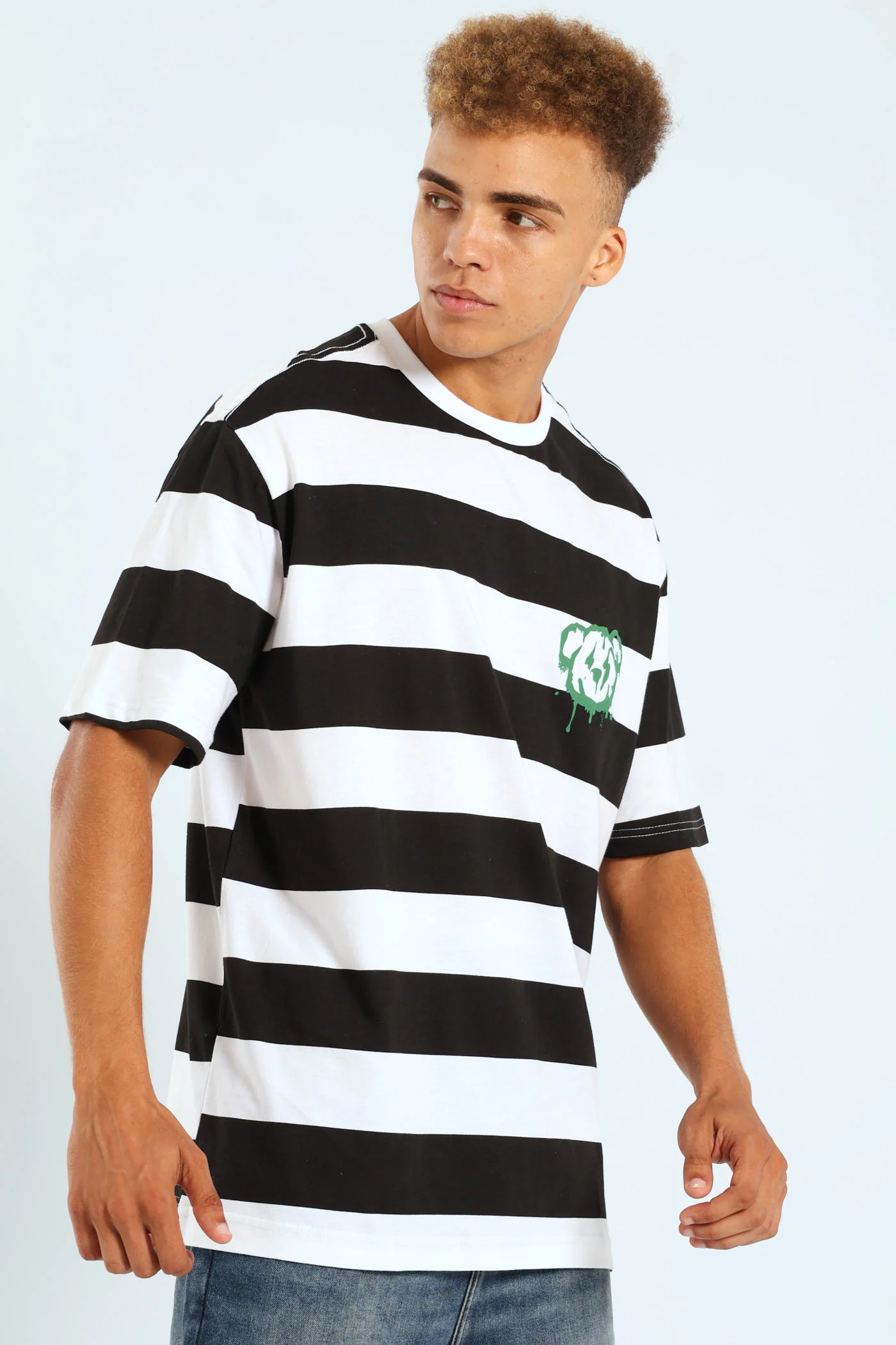 Rugby Stripe Tee - Black - Image 4