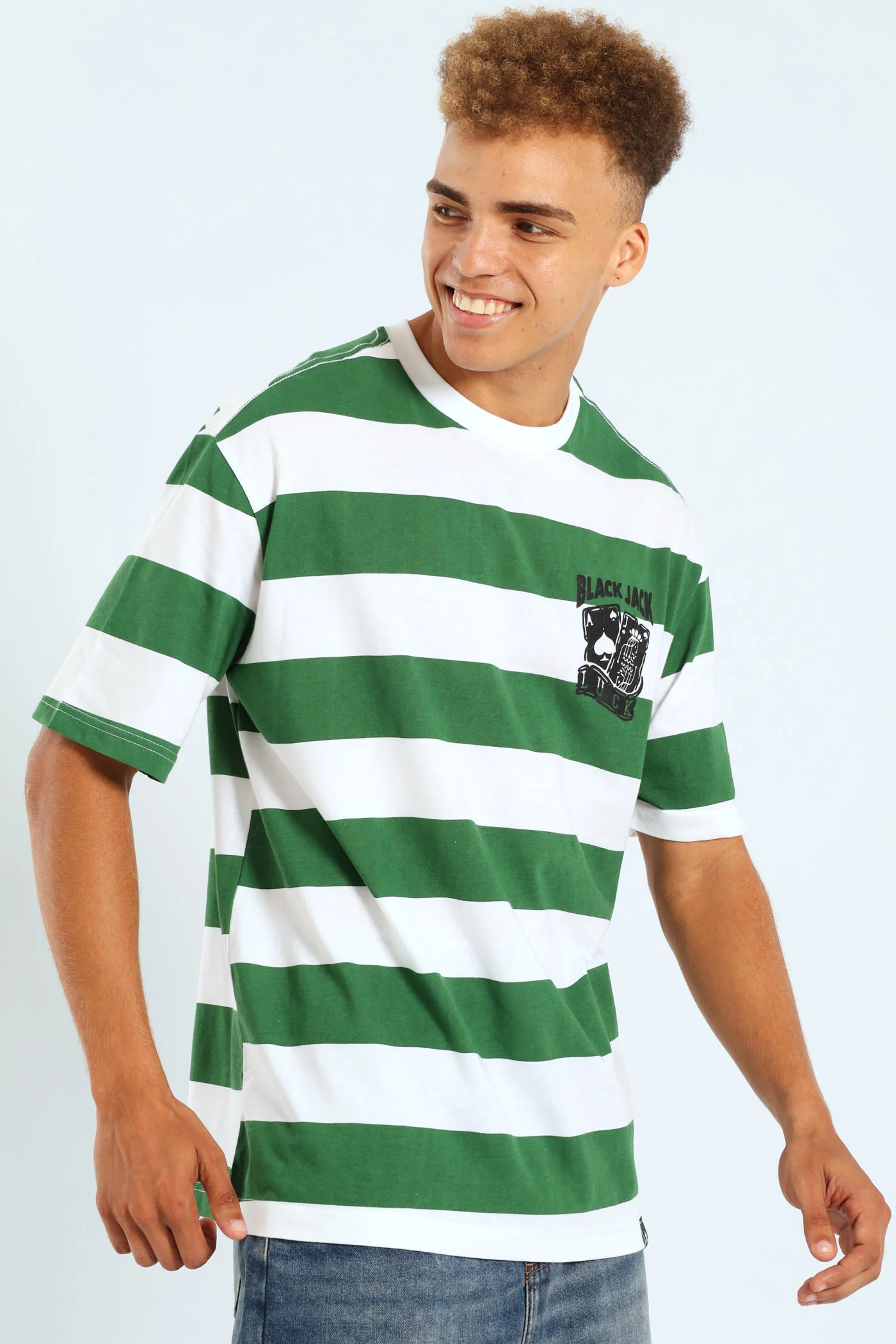 Rugby Stripe Tee - Green - Image 4