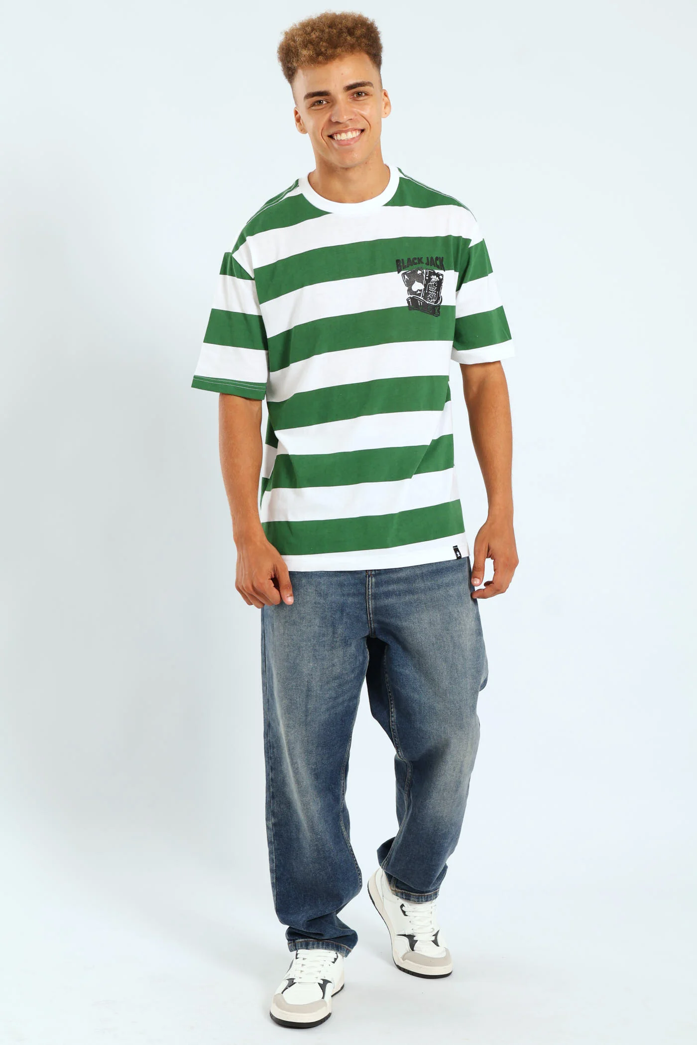 Rugby Stripe Tee - Green - Image 5