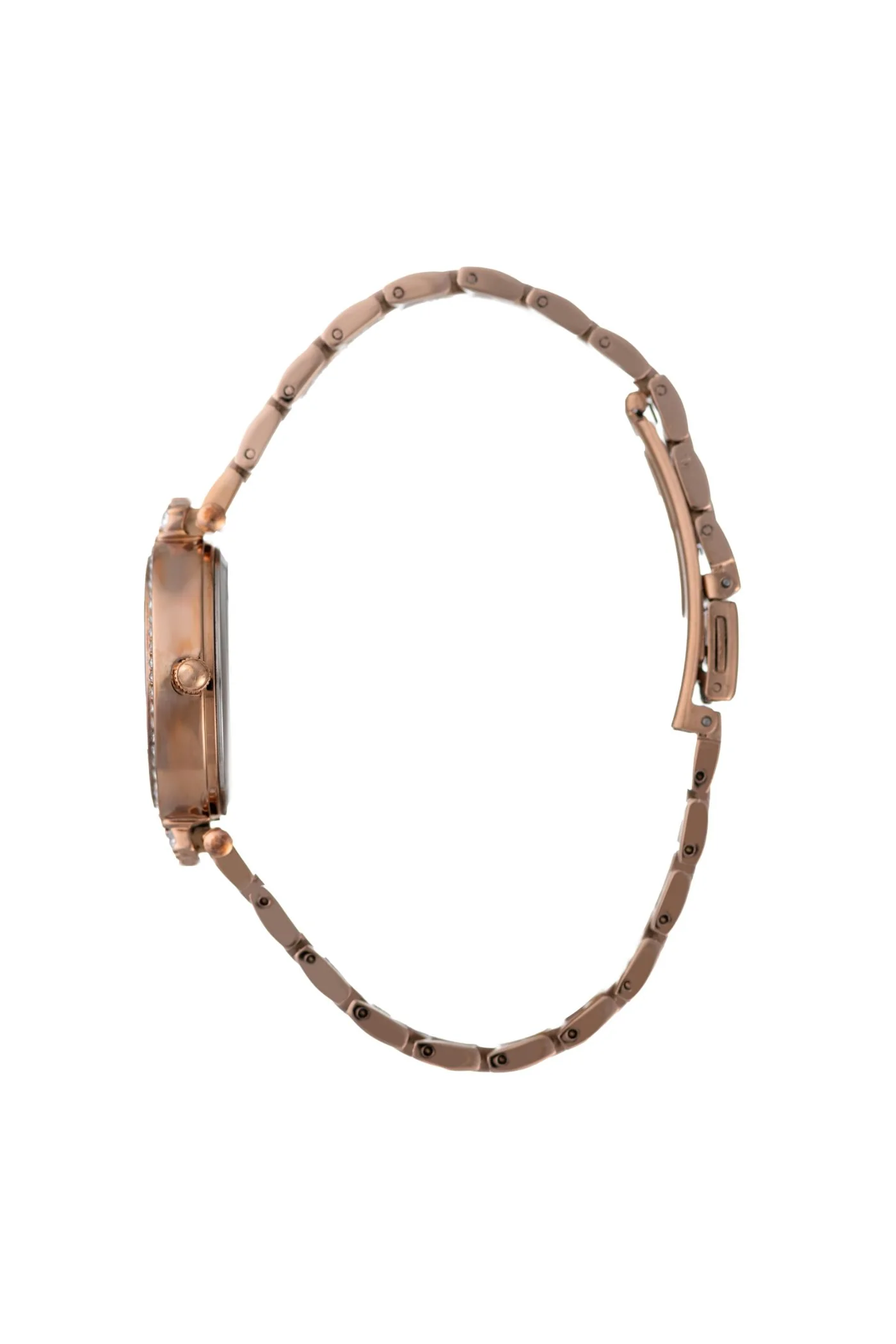 30mm Stone Case Metal Band Watch - Rose Gold - Image 2