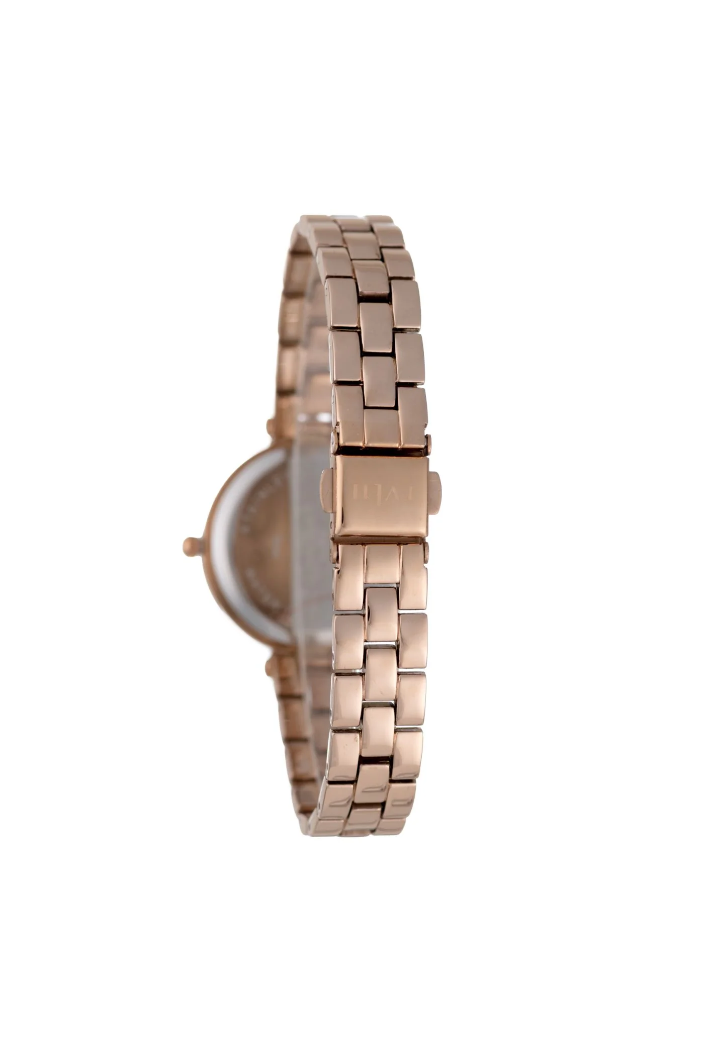 30mm Stone Case Metal Band Watch - Rose Gold - Image 3