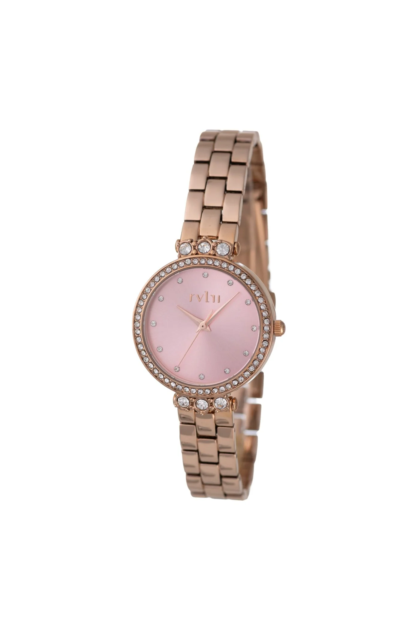 30mm Stone Case Metal Band Watch - Rose Gold - Image 4