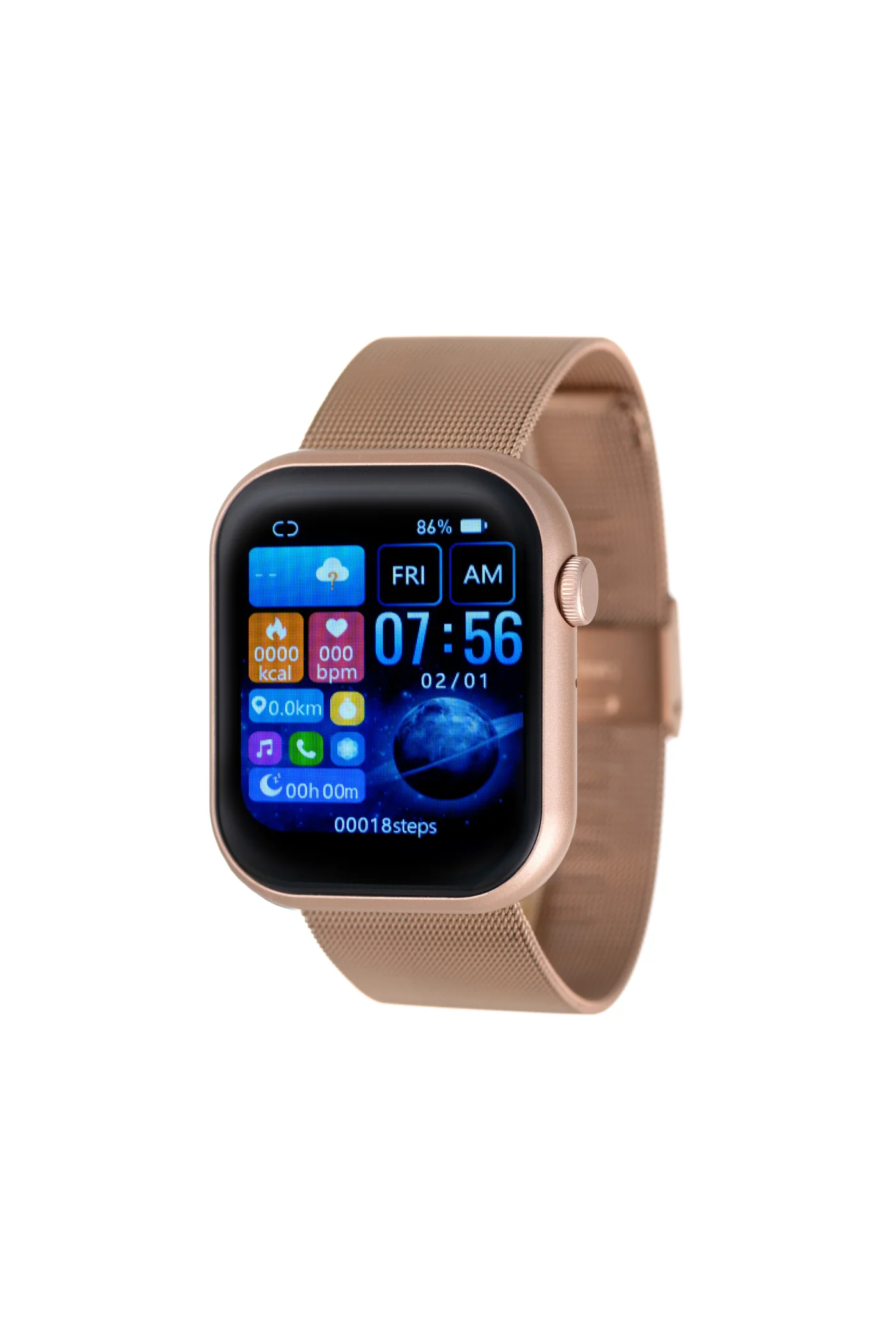 Rvlri 37Mm X 45Mm Smart Watch, Rg Mesh Band - Rose Gold - Image 3
