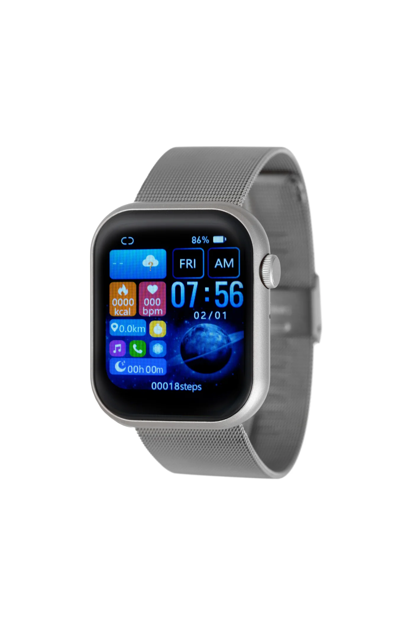 Rvlri 37Mm X 45Mm Swart Watch, Silver Band - Silver - Image 3