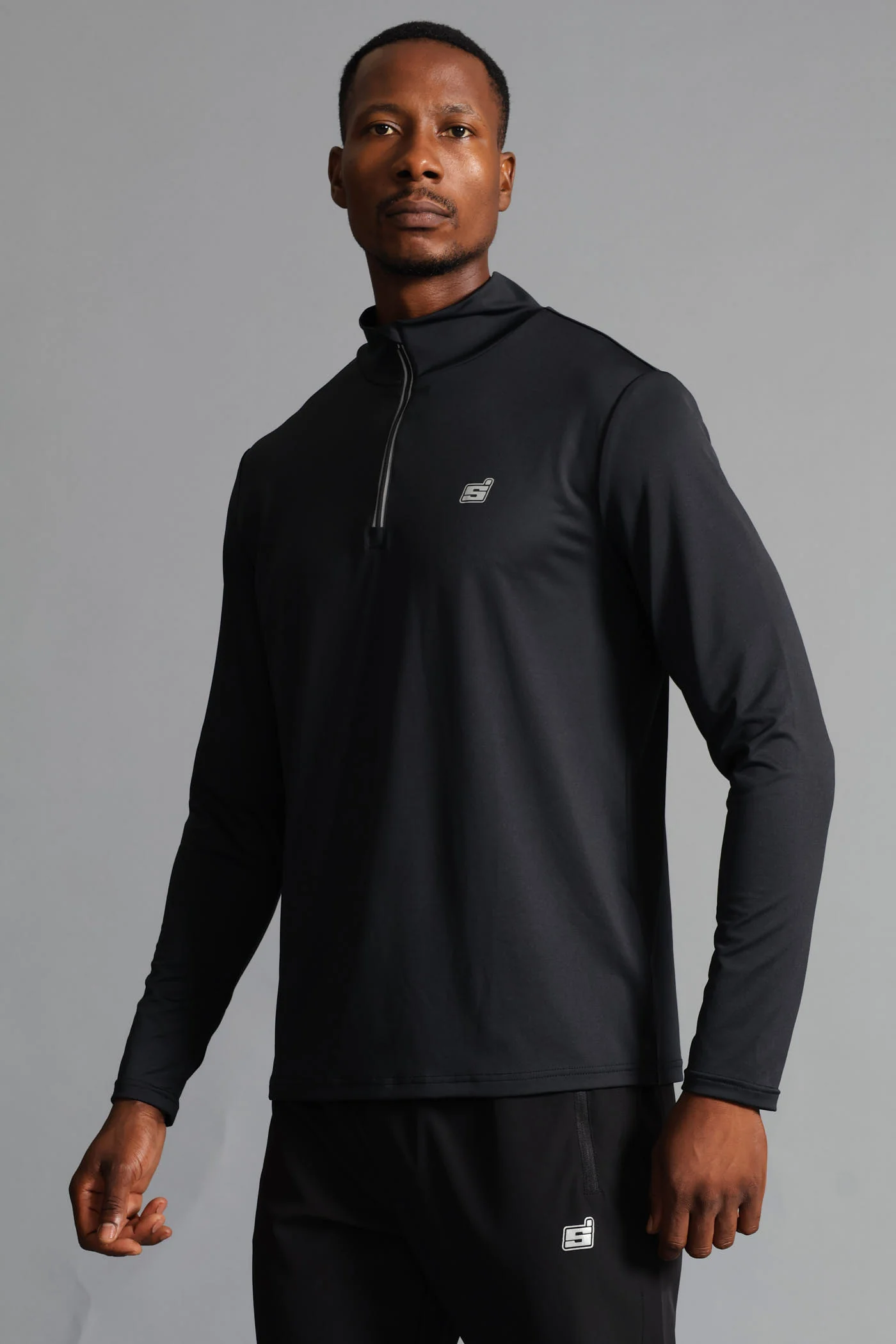 S ACTIVE 1/4 ZIP Active Top - Black - Image 4