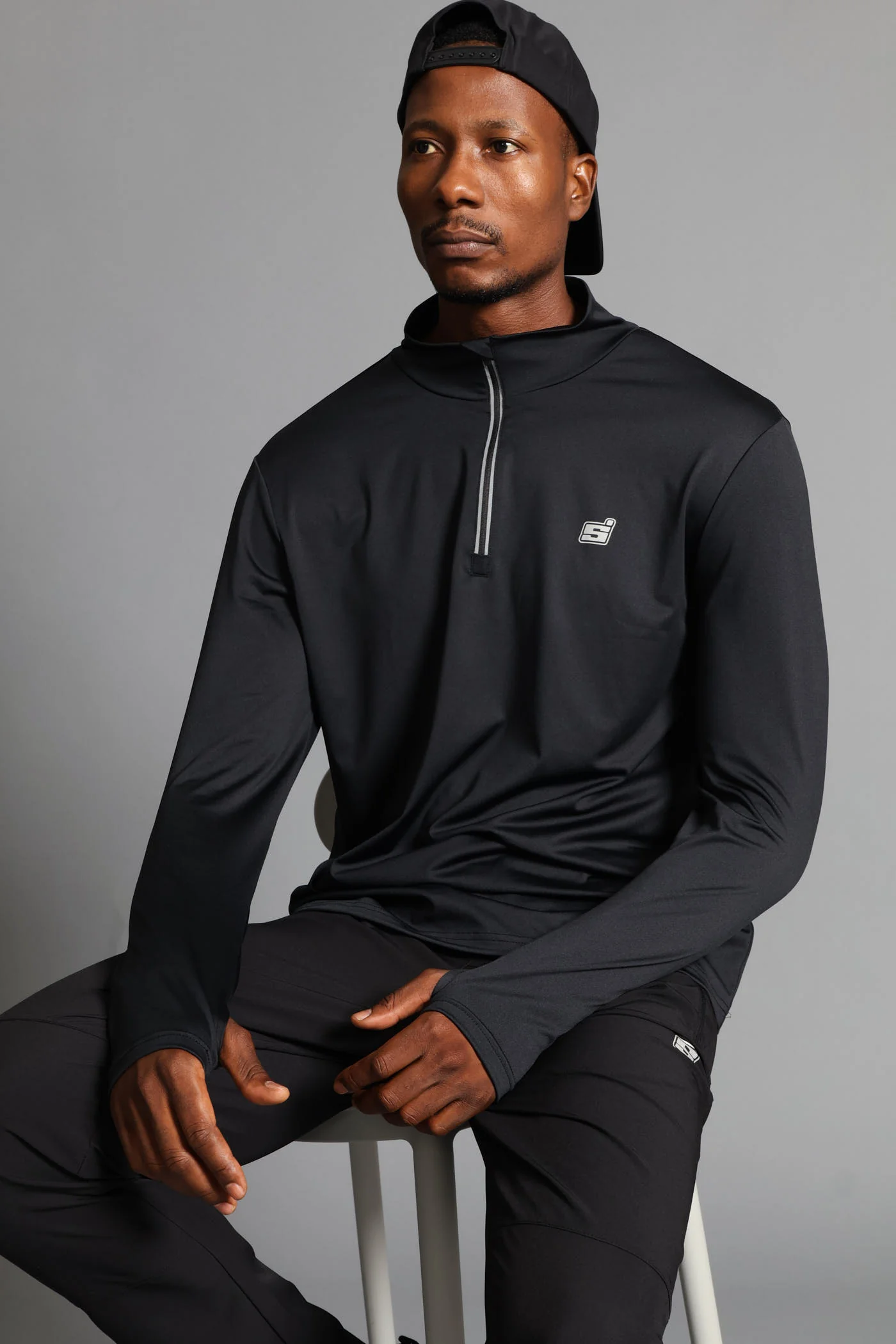 S ACTIVE 1/4 ZIP Active Top - Black - Image 7