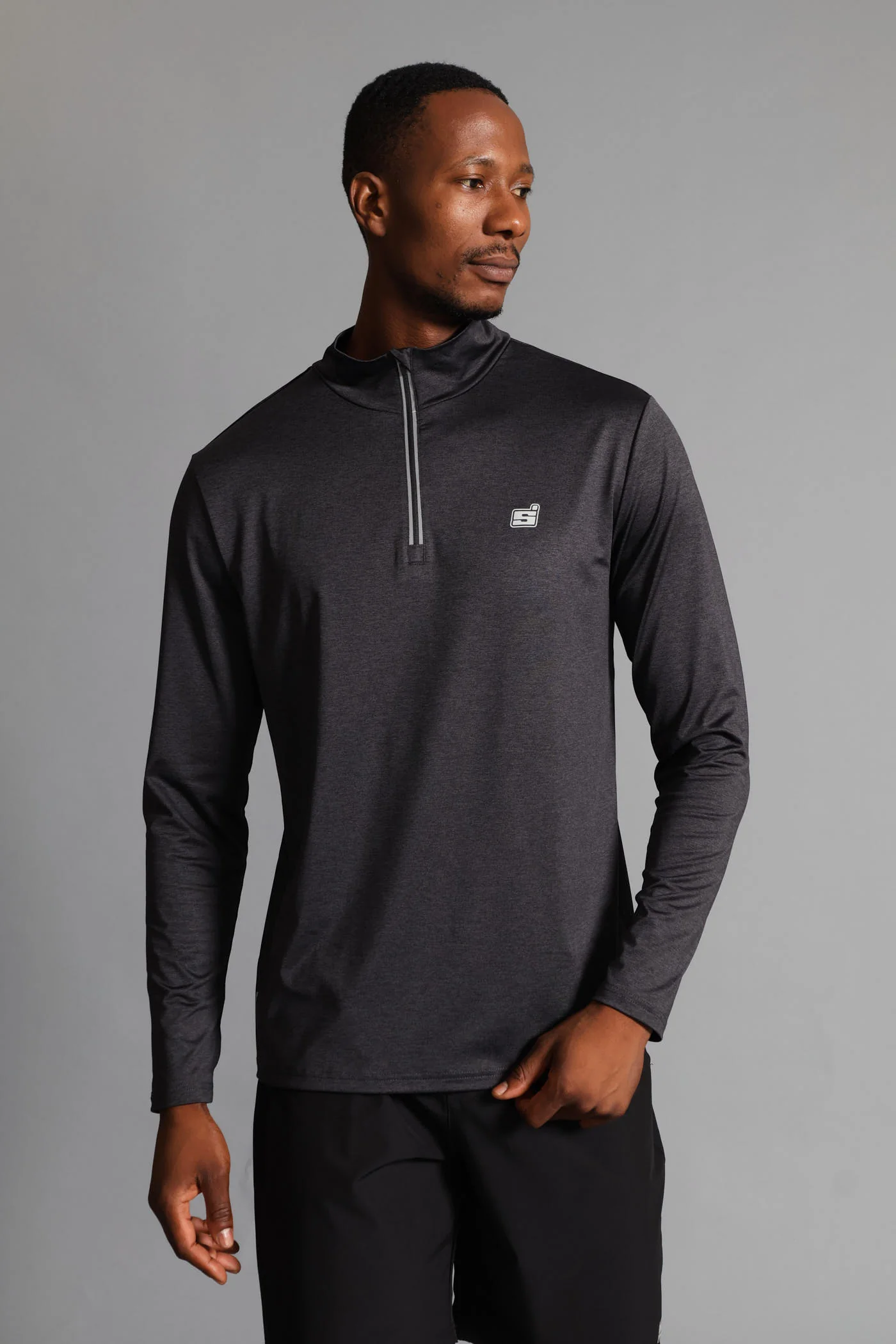 S ACTIVE 1/4 ZIP Active Top - Charcoal - Image 2