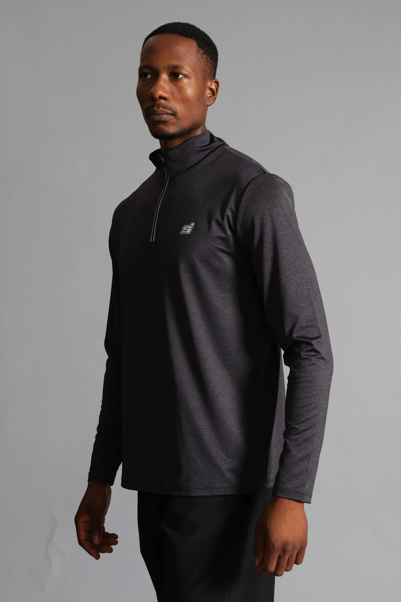 S ACTIVE 1/4 ZIP Active Top - Charcoal - Image 4