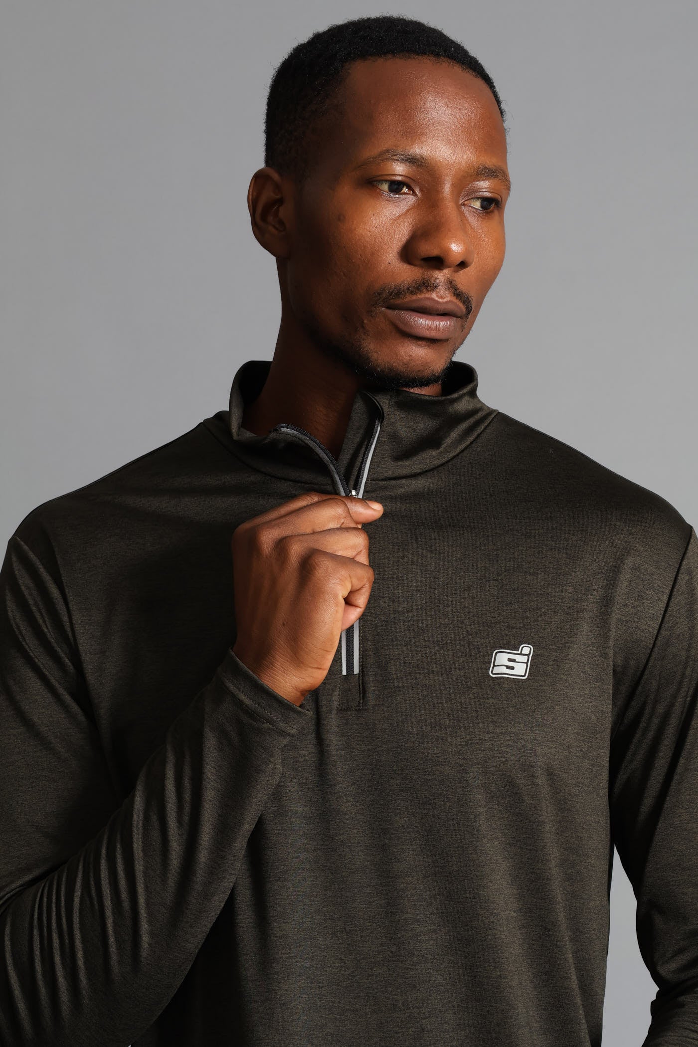 S ACTIVE 1/4 ZIP Active Top - Fatigue - Image 4