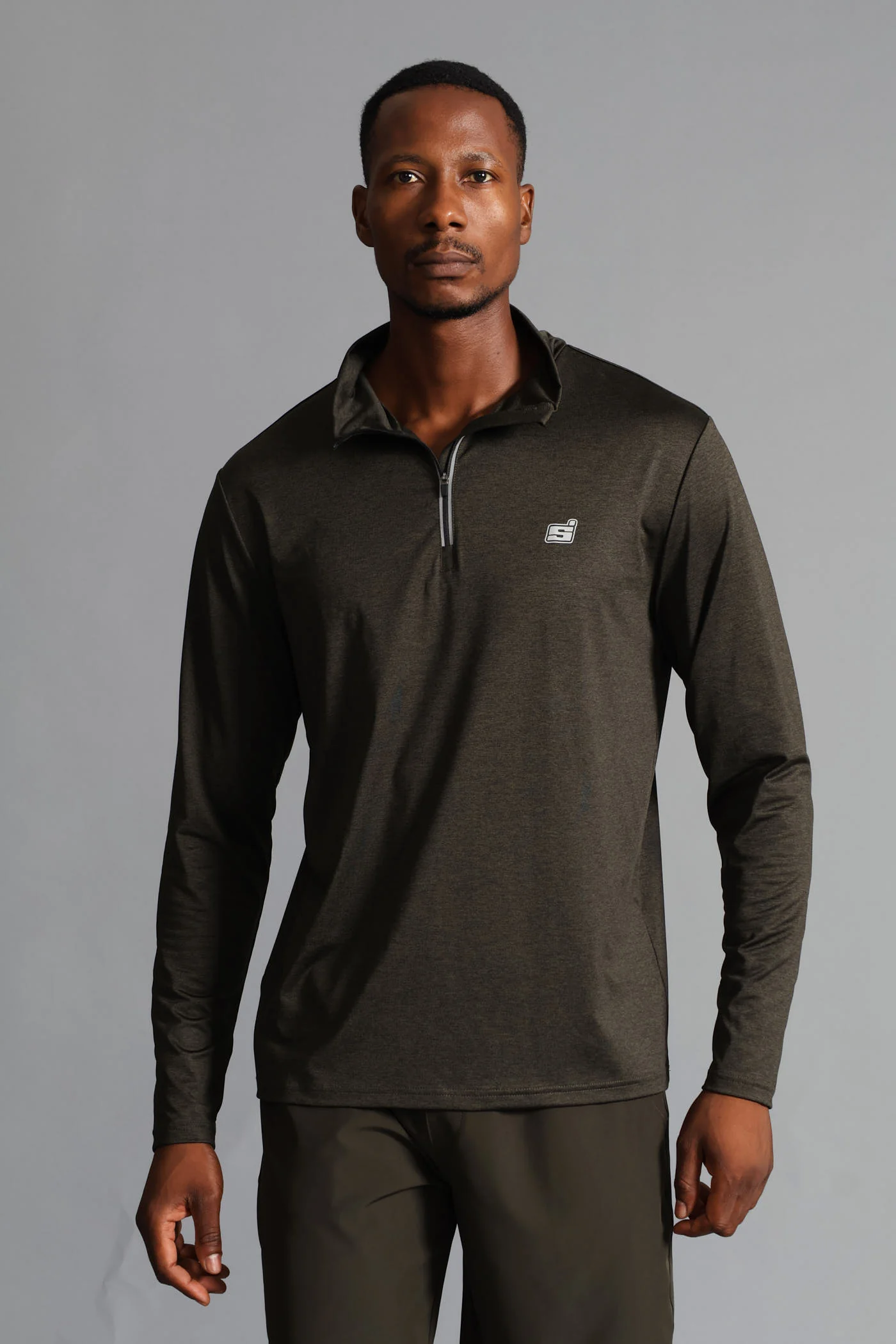 S ACTIVE 1/4 ZIP Active Top - Fatigue - Image 5