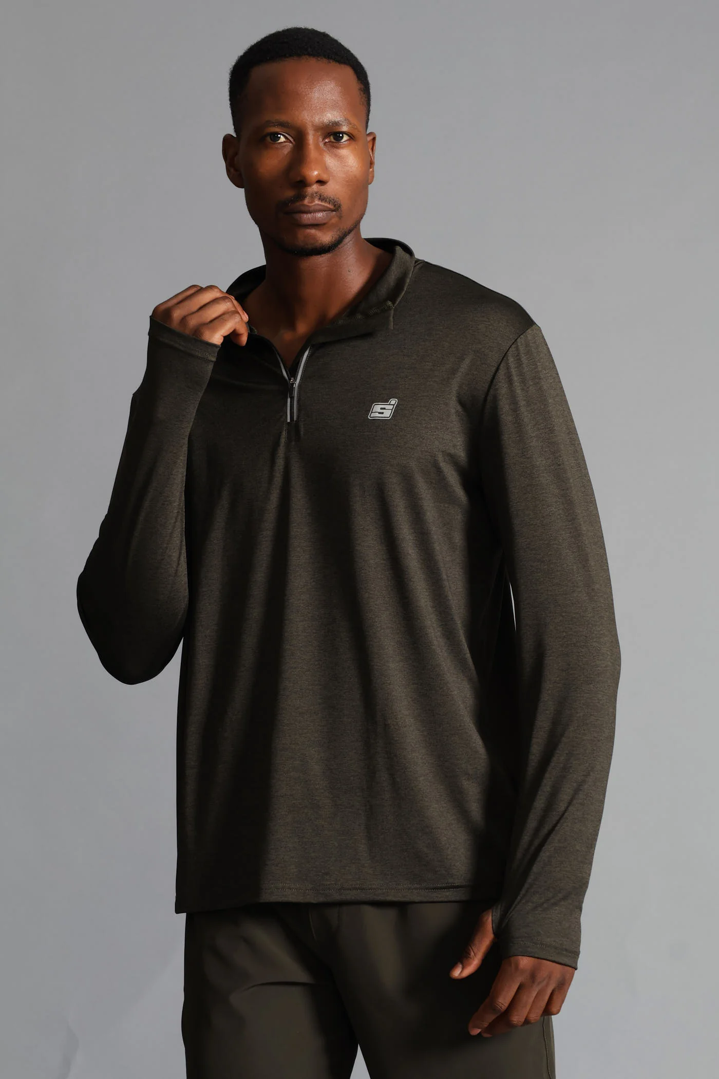 S ACTIVE 1/4 ZIP Active Top - Fatigue - Image 7