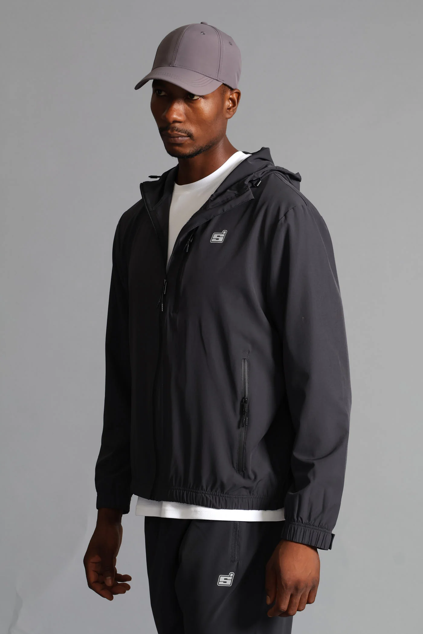 S ACTIVE ZIP Through Jacket  - Charcoal - Image 5