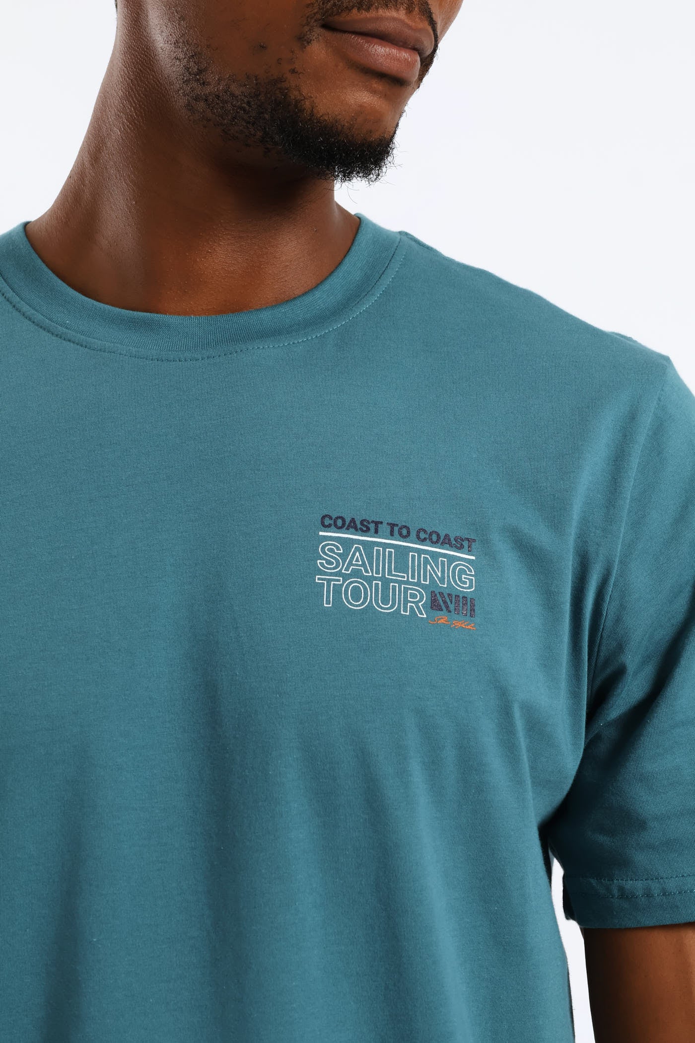 Sailing Tour Front & Back Tee - Teal - Image 3