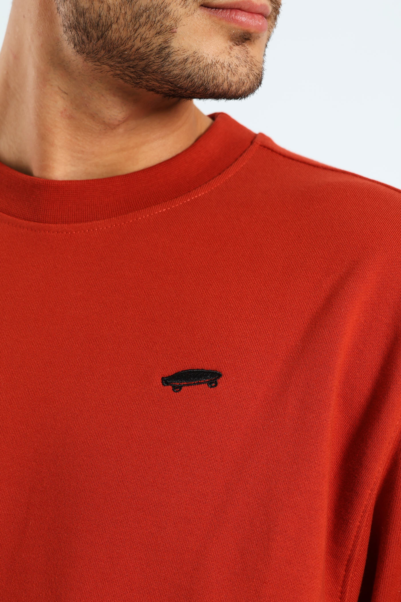 Salton Loose Fit Crew Top - Dark Red - Image 4