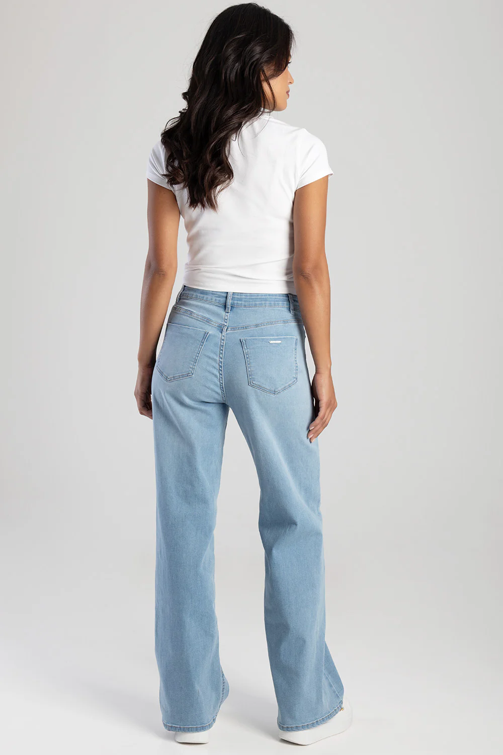 Samanta High Waist Wide Leg Denim - Light Wash - Image 5