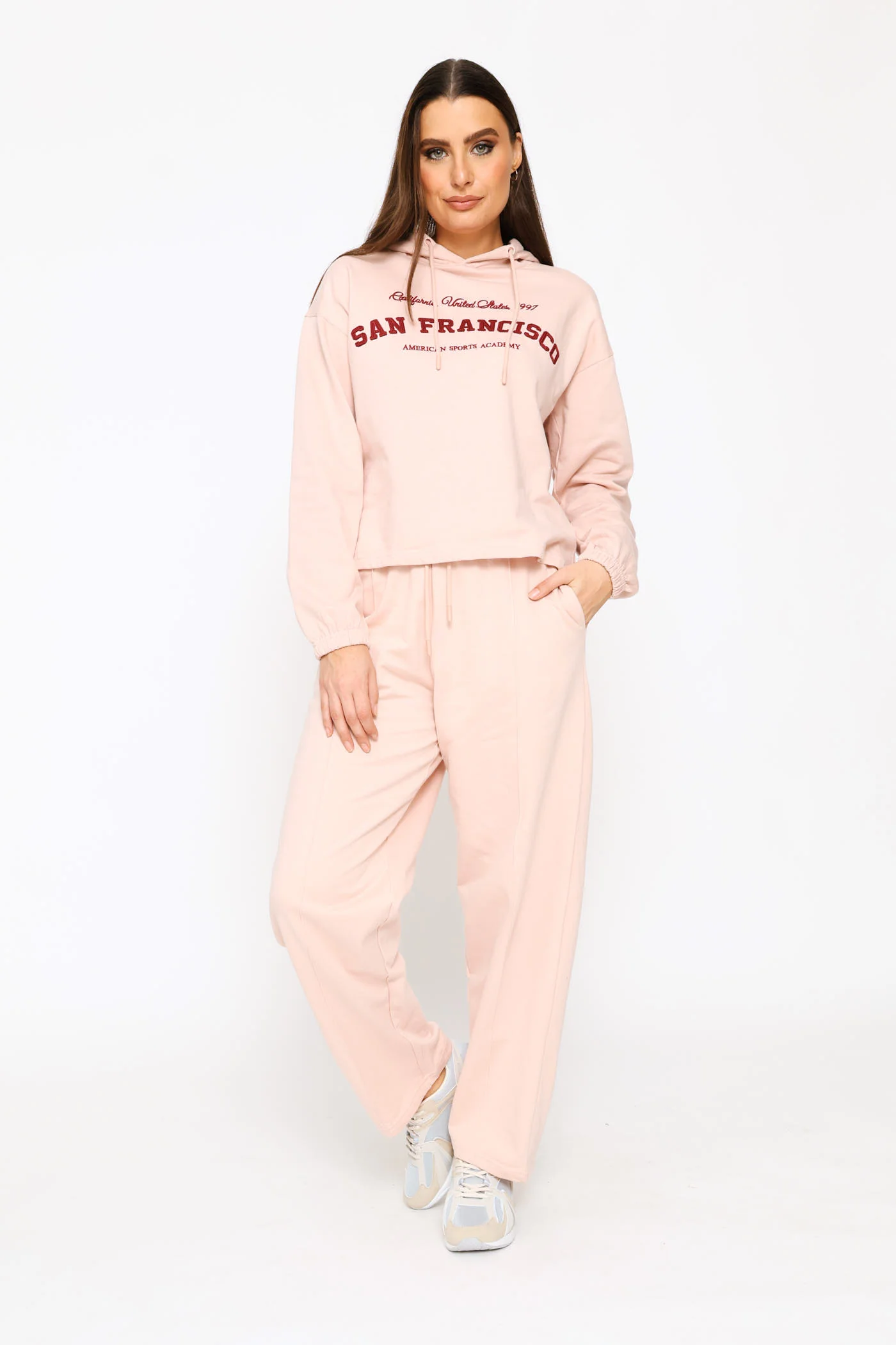 San Francisco Embroidered Hoody - Light Pink - Image 5