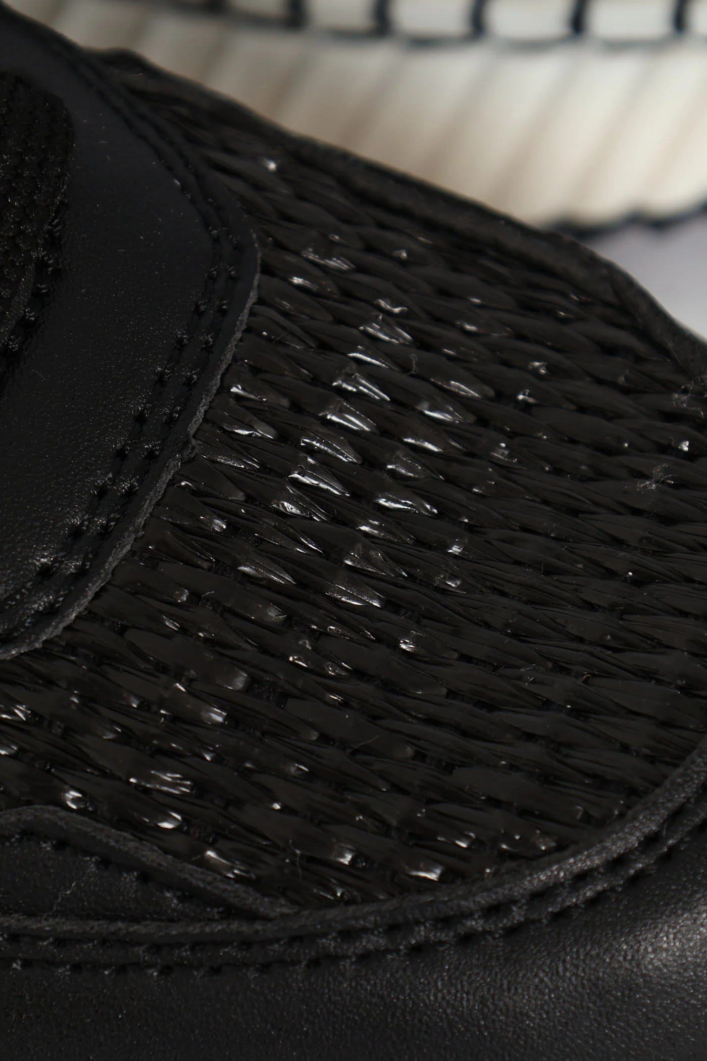 Sandy Platform Raffia Sneaker - Black/White - Image 2