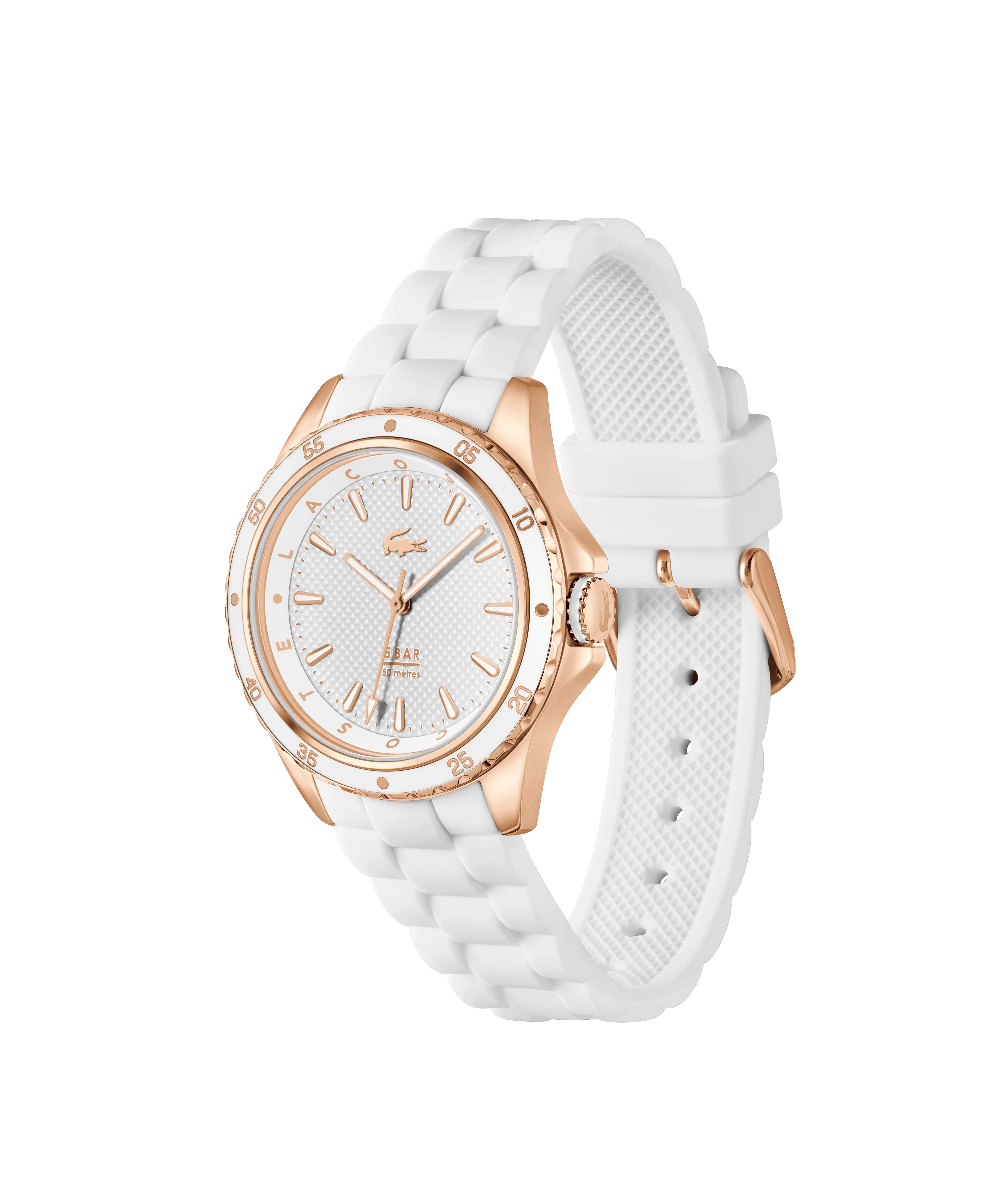 Santorini CG Ionic Plated Stainless Steel Case With White Silicone Strap - Image 2