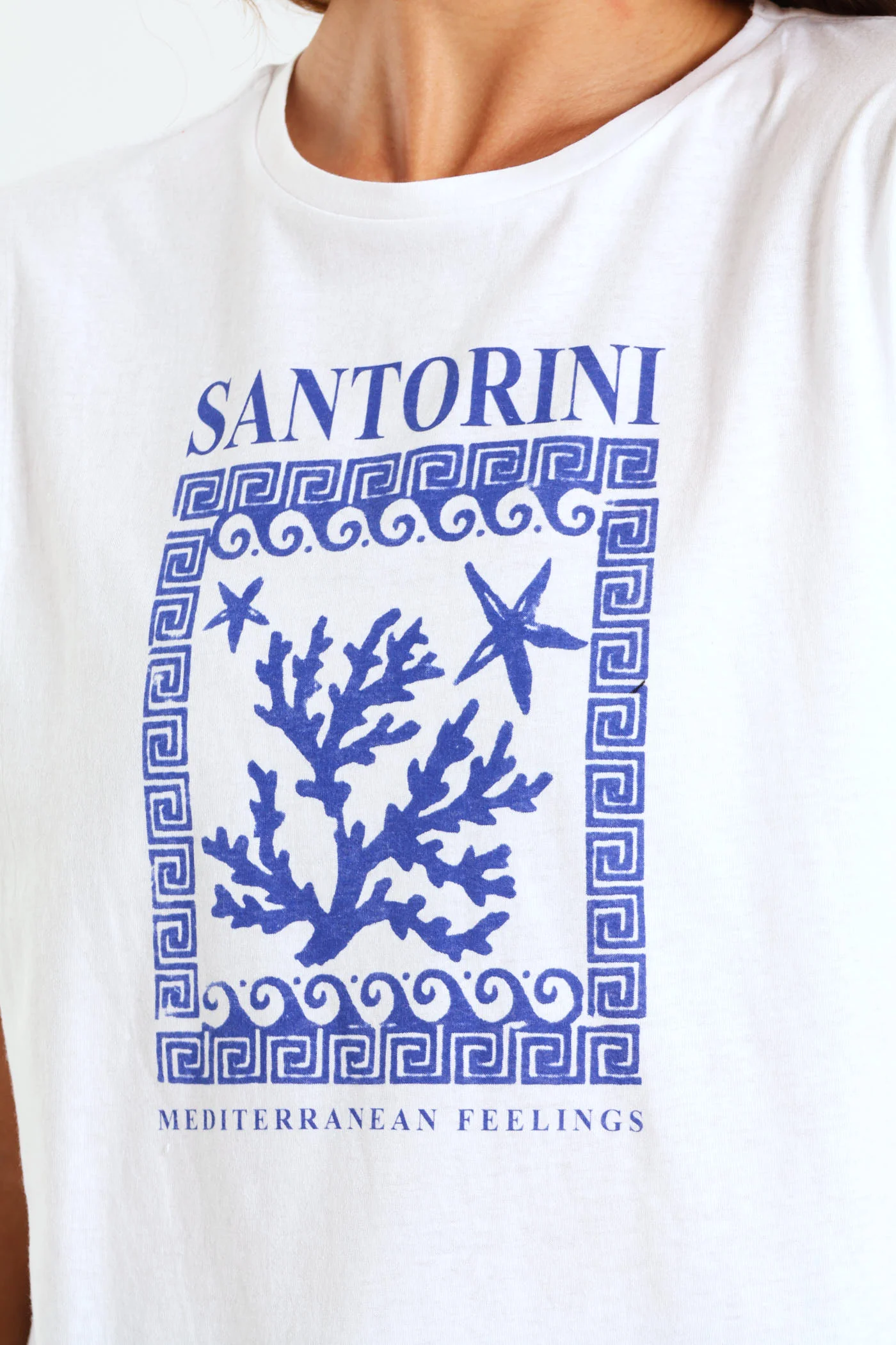 Santorini Marine Tee - White - Image 2