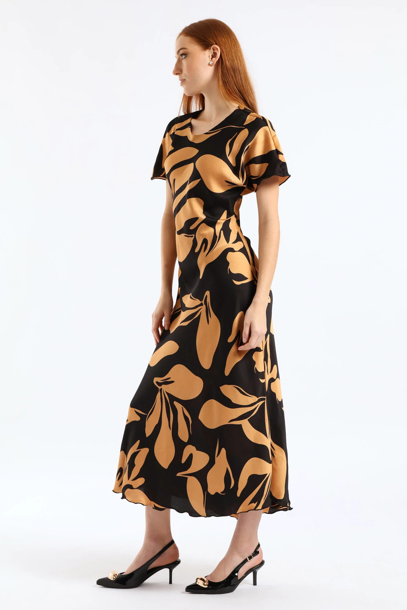 Satin Bias Cut Maxi Dress - Taupe - Image 3