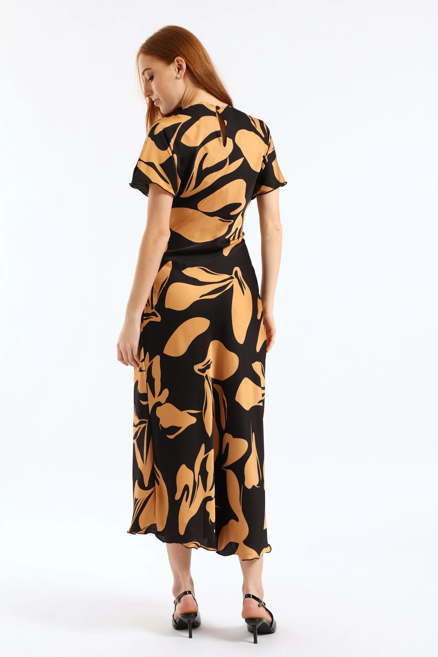 Satin Bias Cut Maxi Dress - Taupe - Image 4