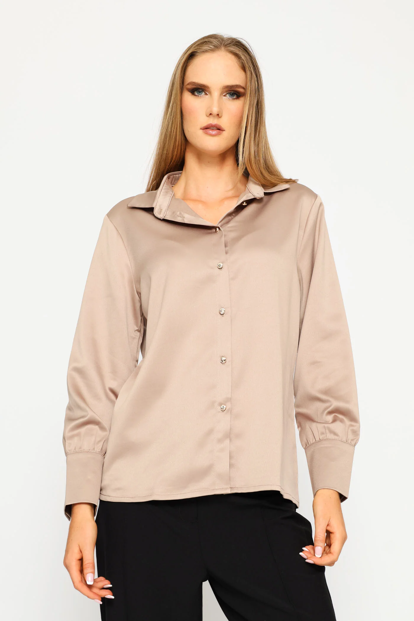 Satin Shirt - Champagne - Image 3