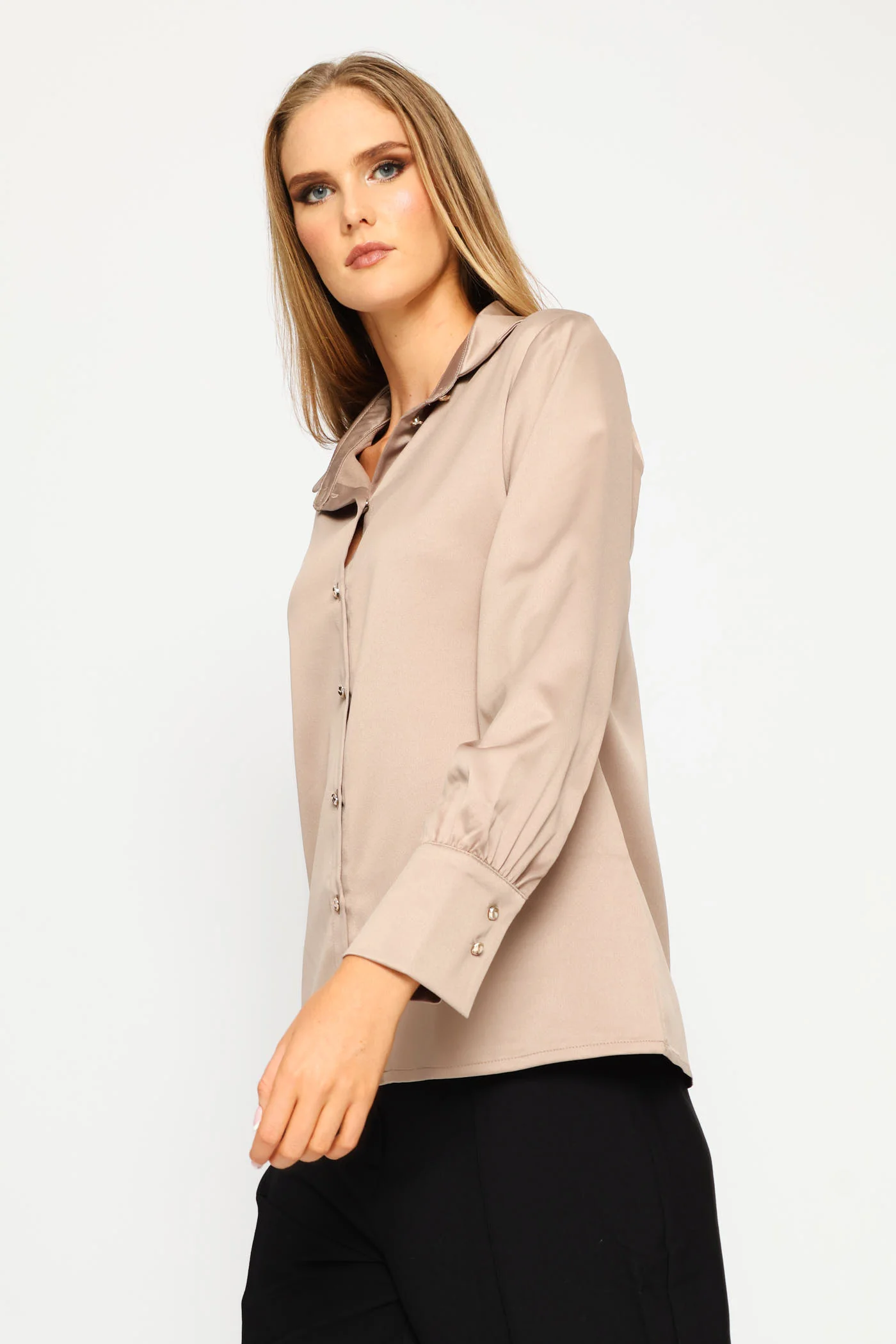Satin Shirt - Champagne - Image 4