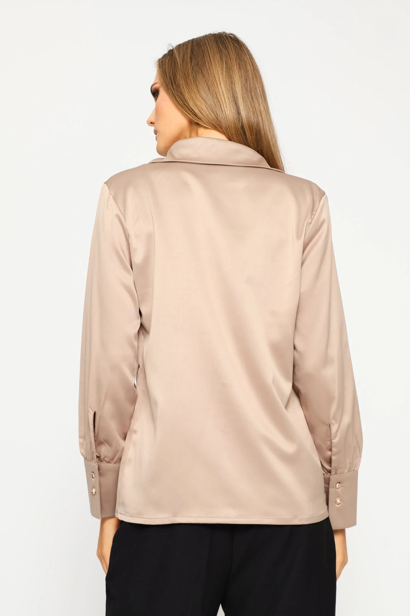 Satin Shirt - Champagne - Image 6