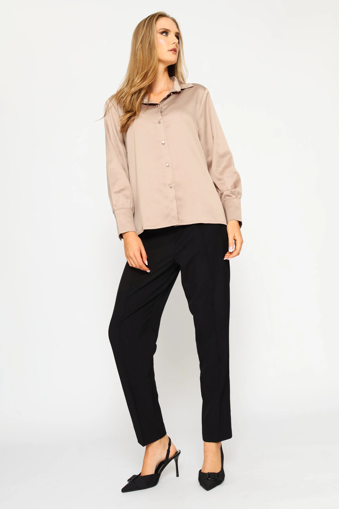 Satin Shirt - Champagne - Image 7