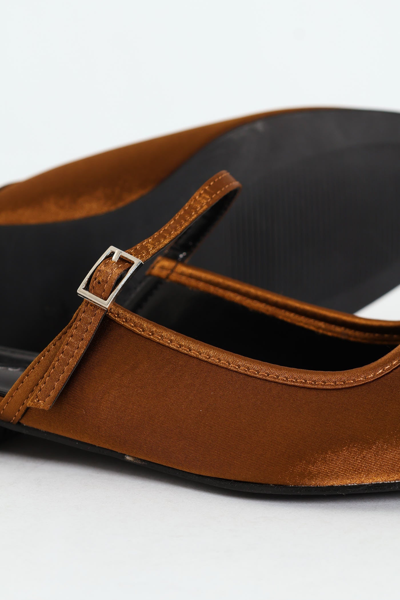 Satin Square Toe Push In - Bronze - Image 5